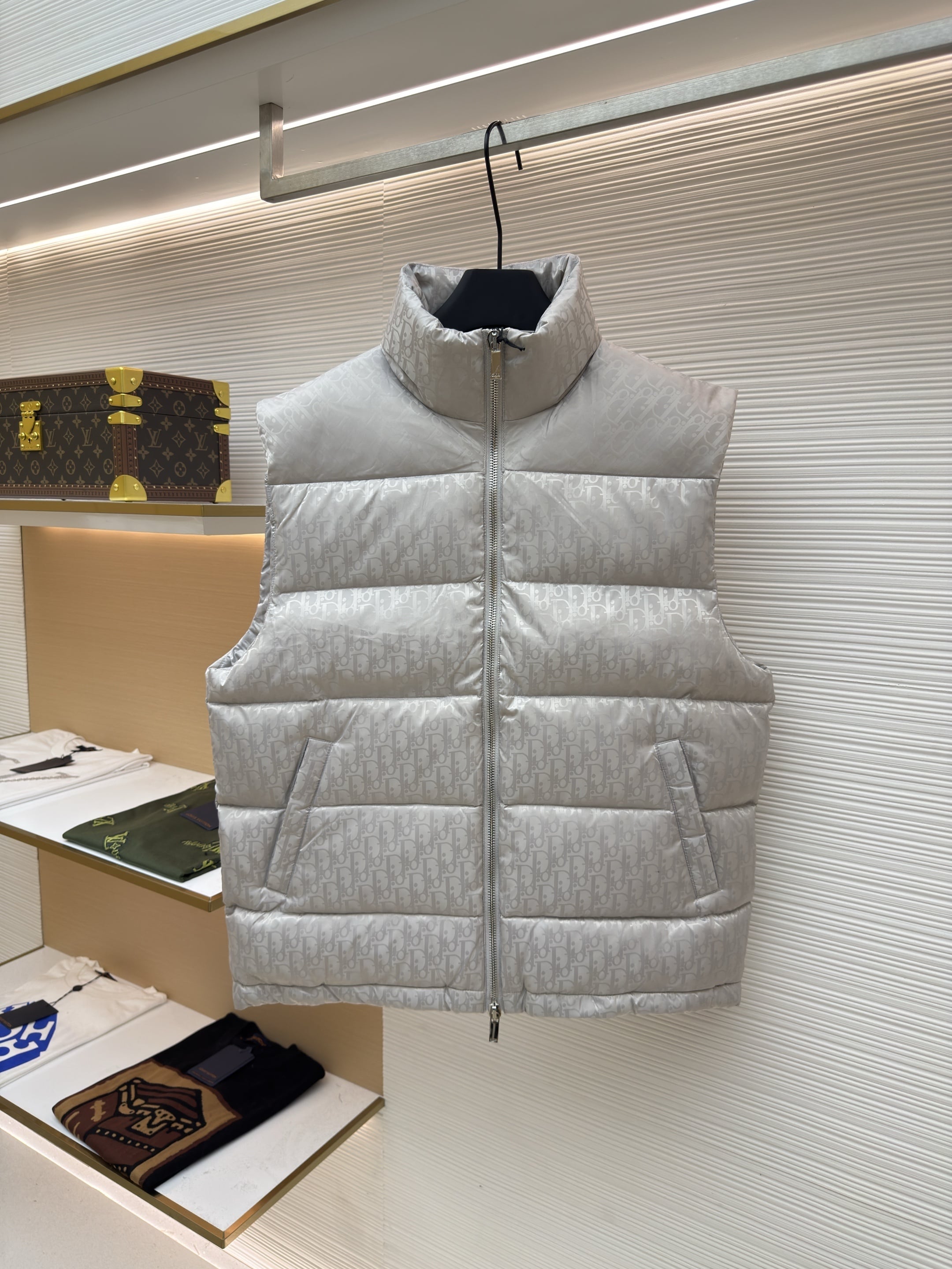 Dior Oblique Silver Technical Jacquard Down Vest – HolloShoe