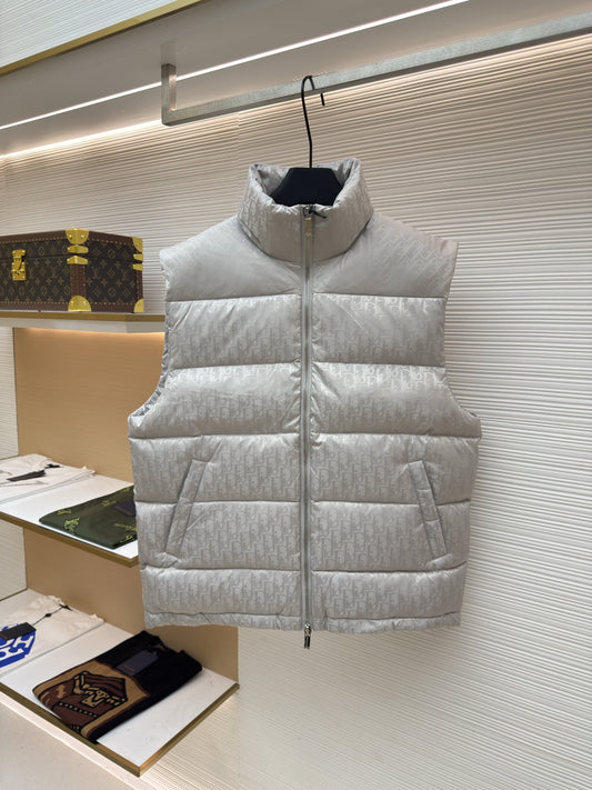 Dior Oblique Silver Technical Jacquard Down Vest