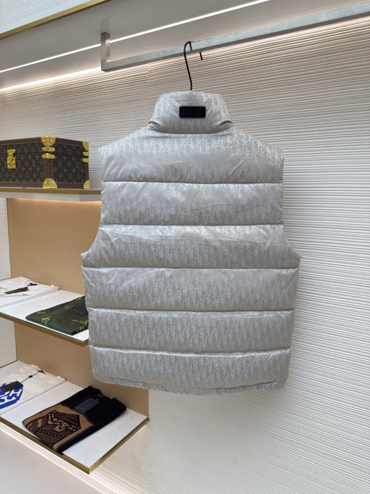 Dior Oblique Silver Technical Jacquard Down Vest