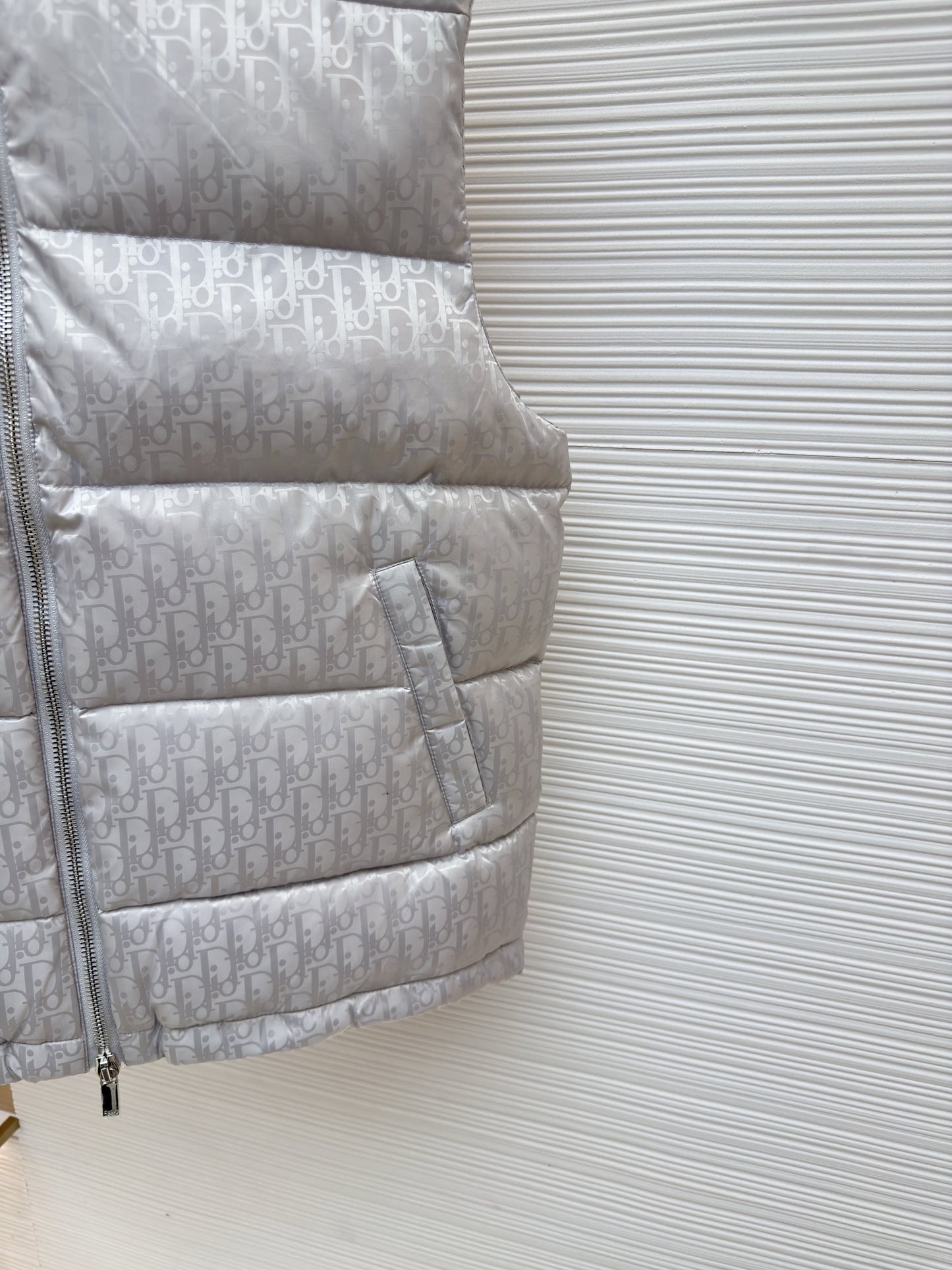 Dior Oblique Silver Technical Jacquard Down Vest