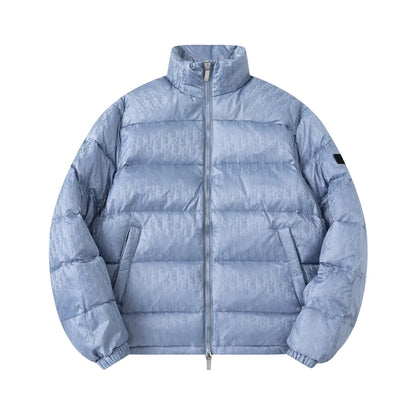 Dior Oblique Light Blue Quilted Down Jacket