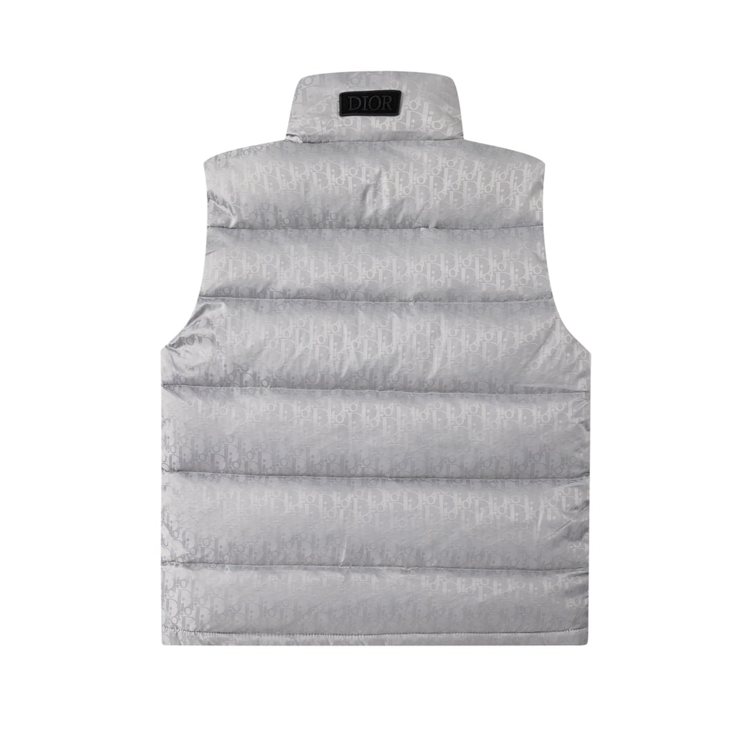 Dior Oblique Silver Quilted Down Jacket