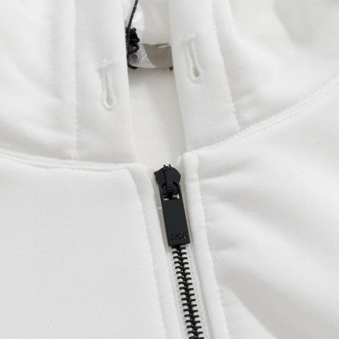 Dior Men's Zip-Up Hoodie in White