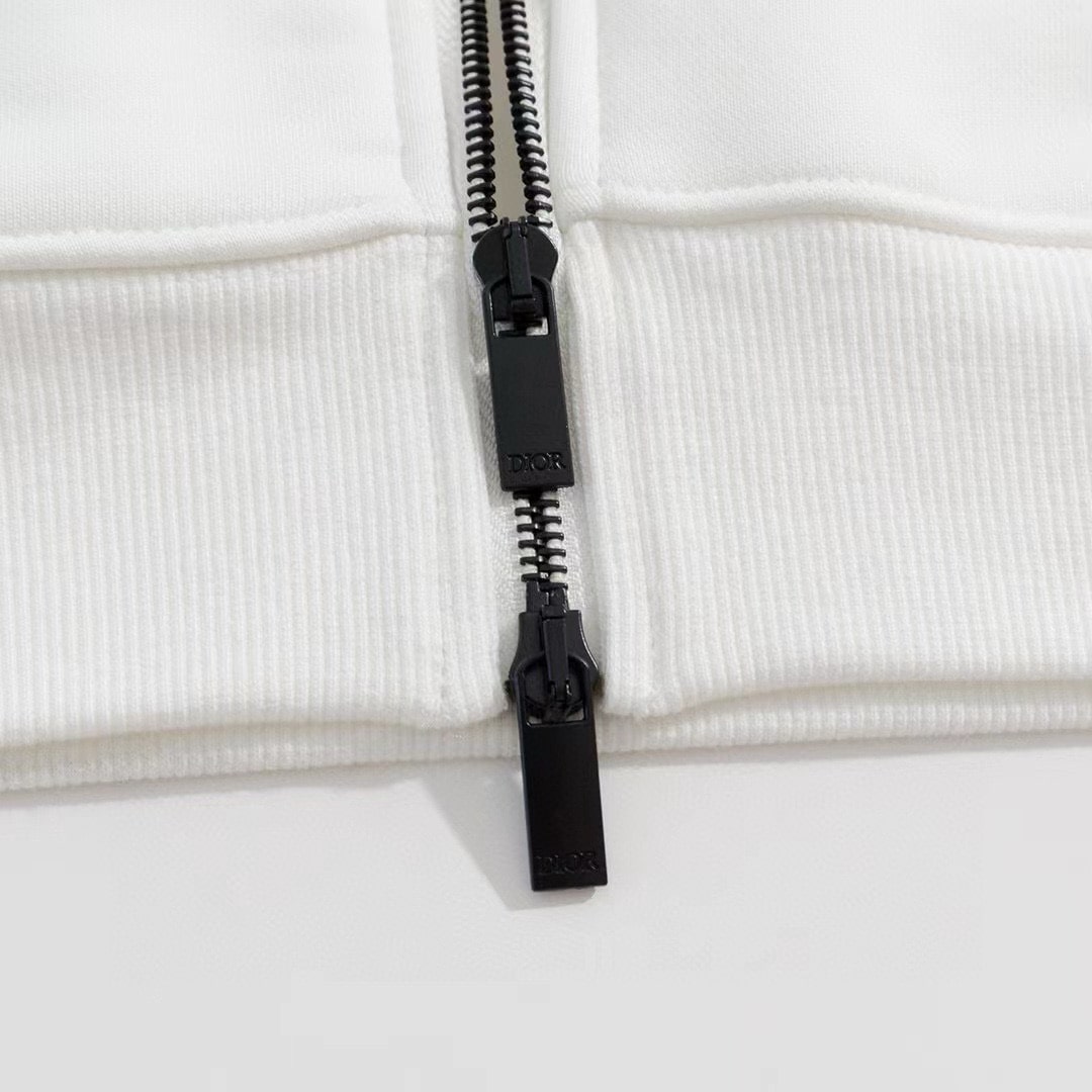 Dior Men's Zip-Up Hoodie in White