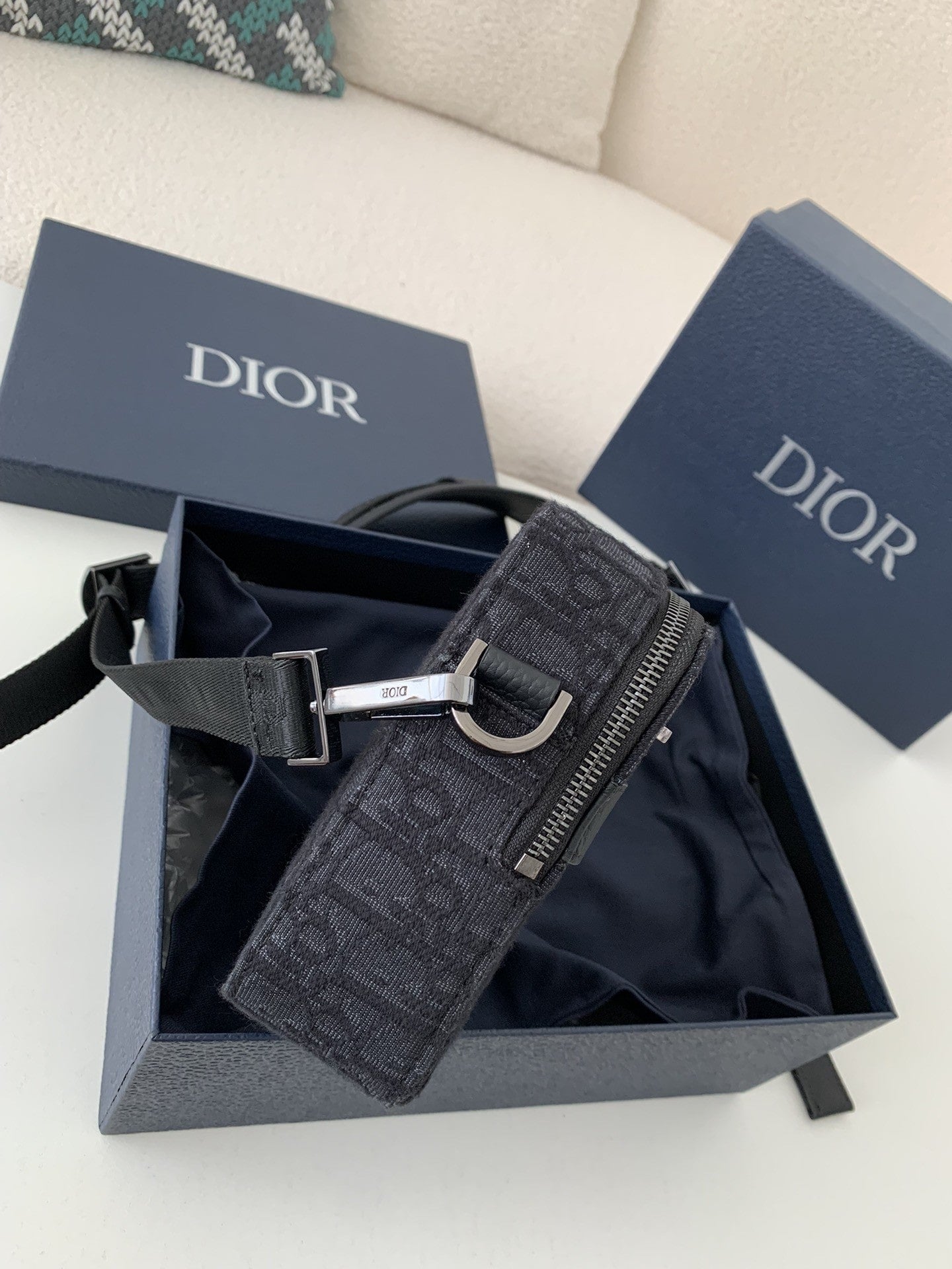 Dior Men's Black Dior Oblique Jacquard Safari Messenger Bag