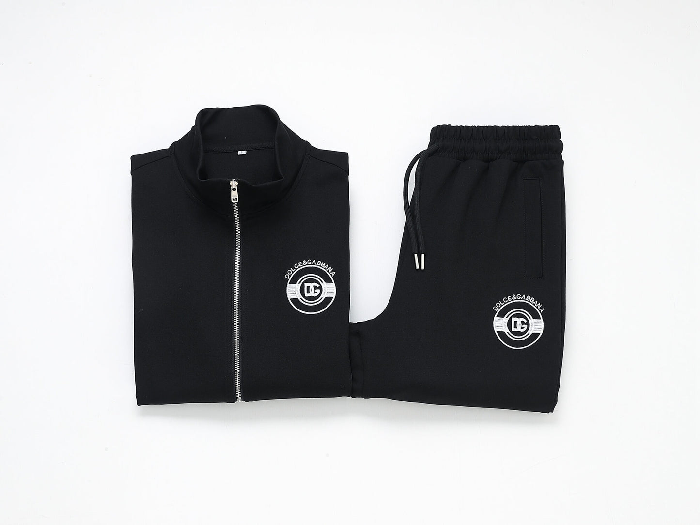 Dolce & Gabbana Circular DG Crest Logo Technical Jersey Tracksuit Black
