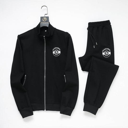 Dolce & Gabbana Circular DG Crest Logo Technical Jersey Tracksuit Black