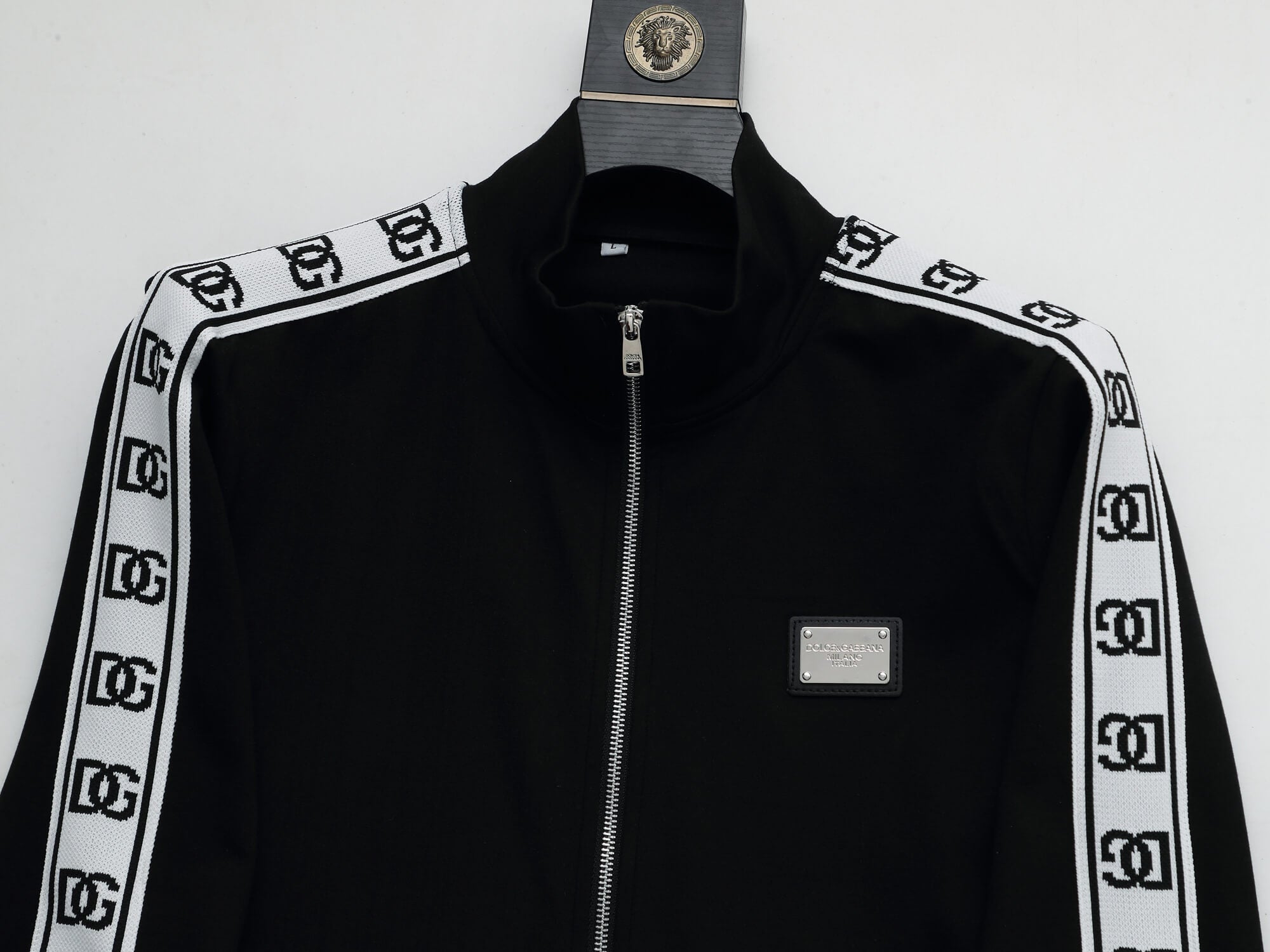 Dolce & Gabbana DG Logo Side Band Tracksuit Technical Jersey Black