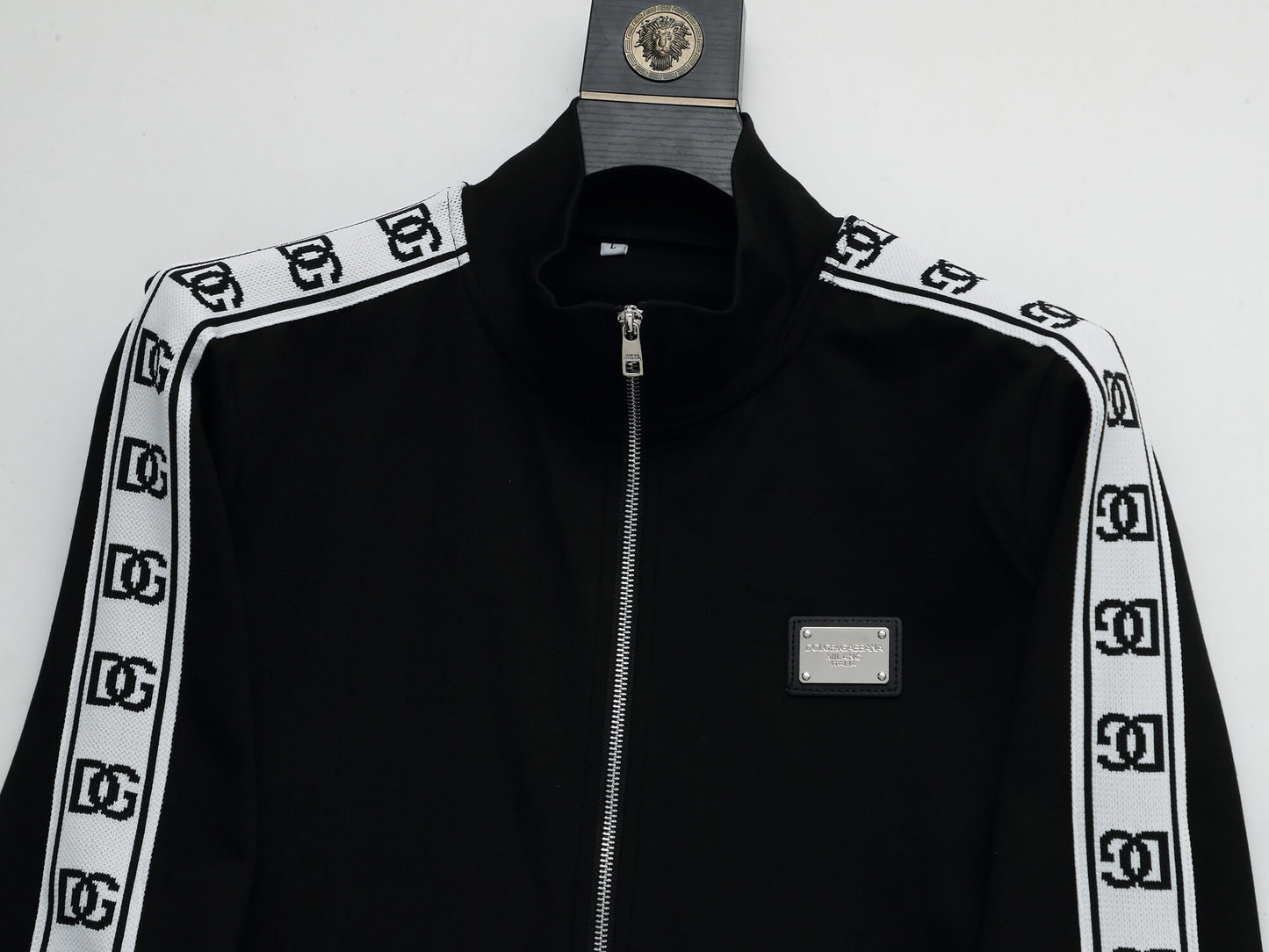 Dolce & Gabbana DG Logo Side Band Tracksuit Technical Jersey Black