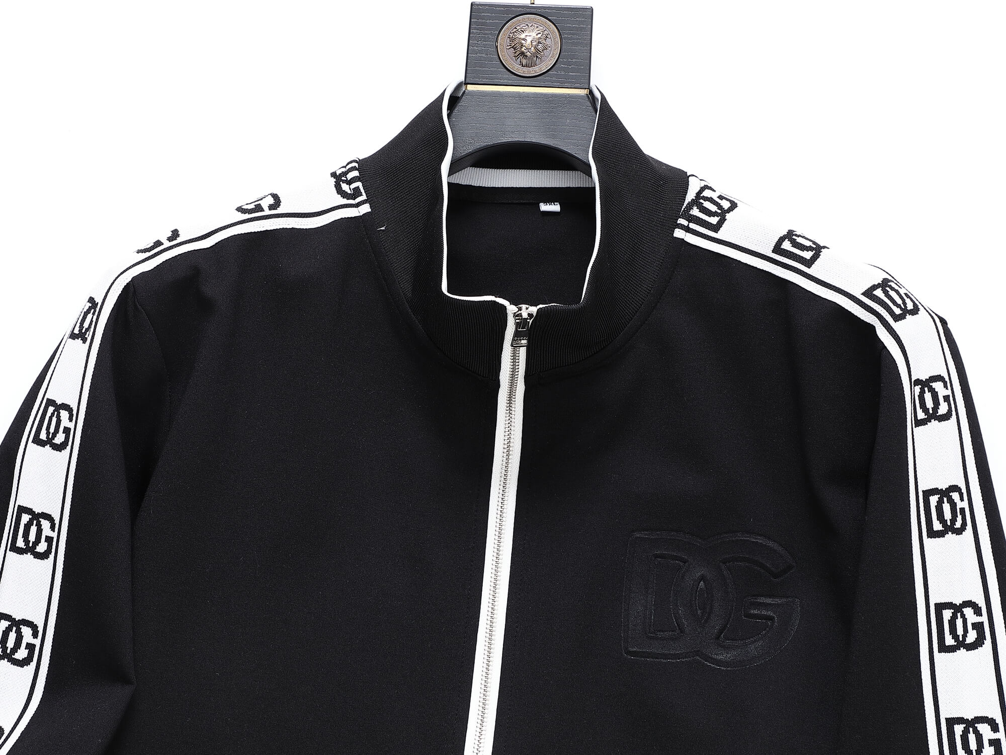 Dolce & Gabbana DG Logo Side Band Technical Jersey Tracksuit Black