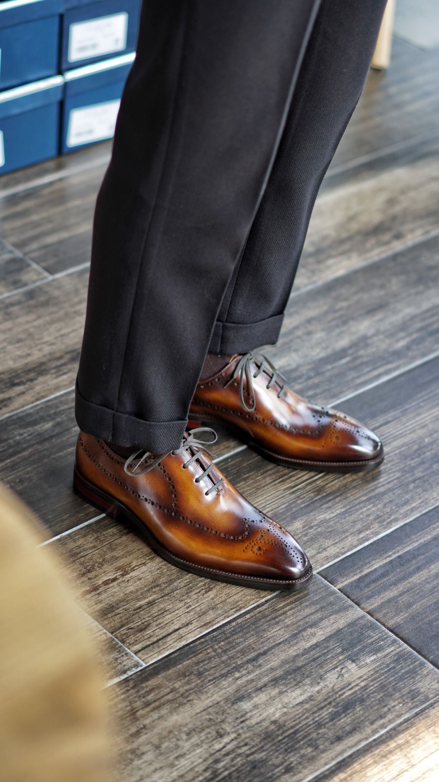 Elegant Cognac Brogue Oxford Dress Shoes Elegant Cognac Brogue Oxford Dress Shoes