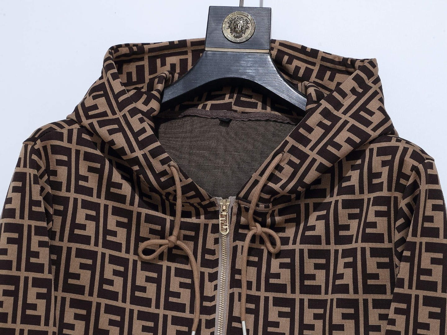 Fendi Allover FF Brown Zucca Logo Knit Tracksuit Set – HolloShoe