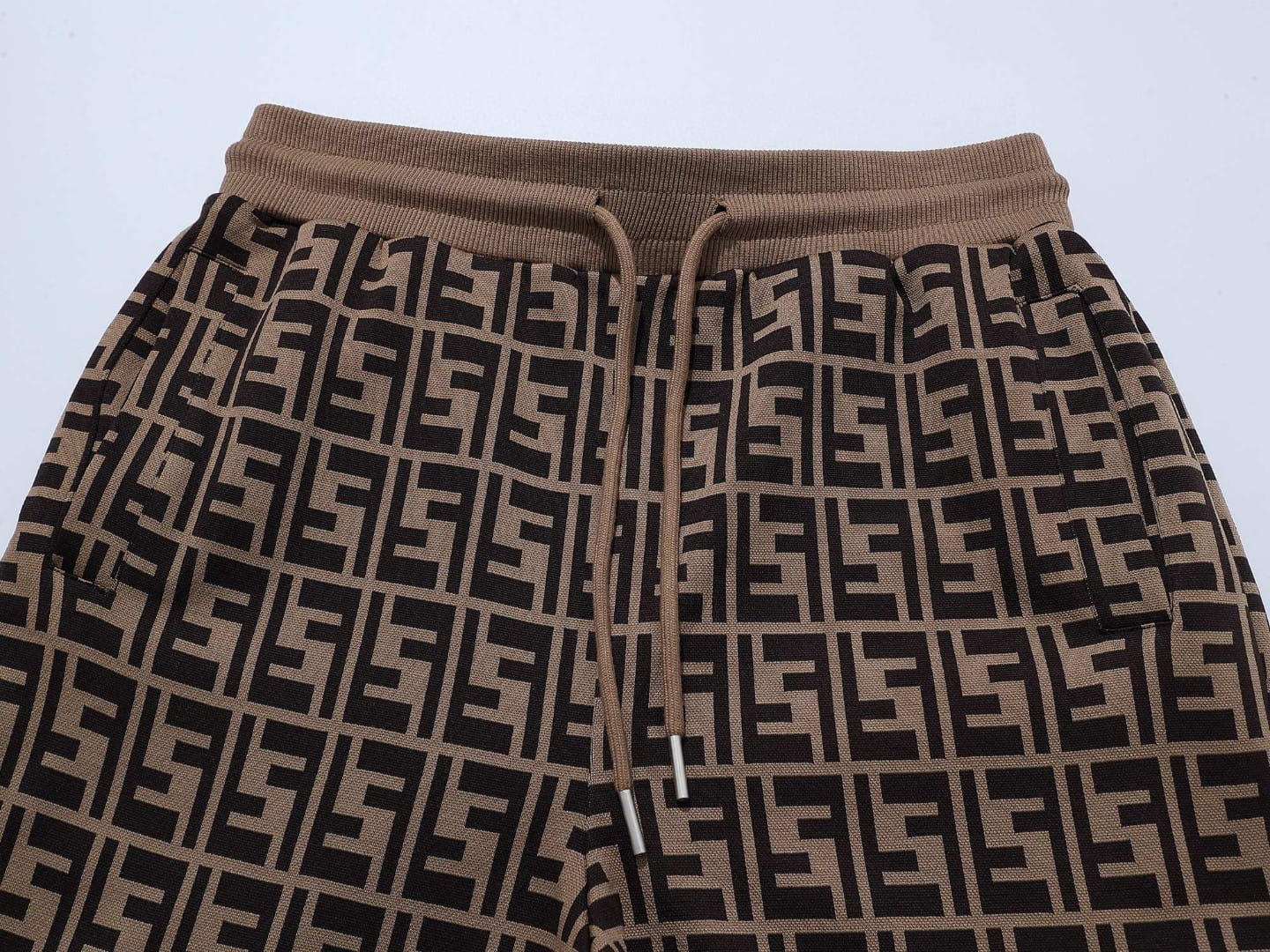 Fendi Allover FF Brown Zucca Logo Knit Tracksuit Set – HolloShoe
