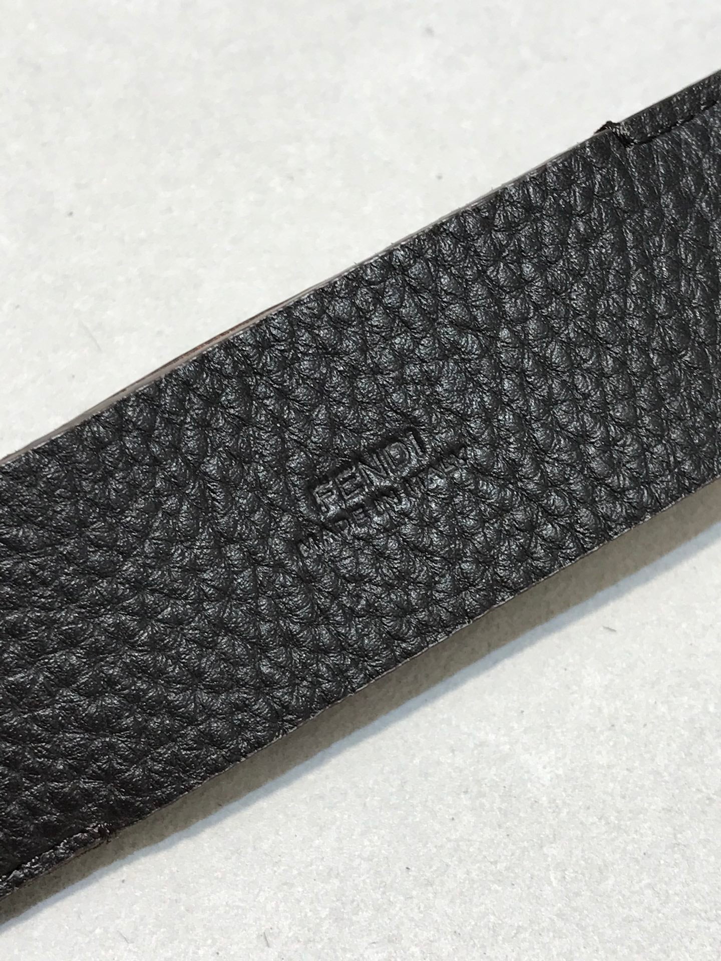 Fendi FF Buckle Belt Black Grained Cuoio Romano Leather
