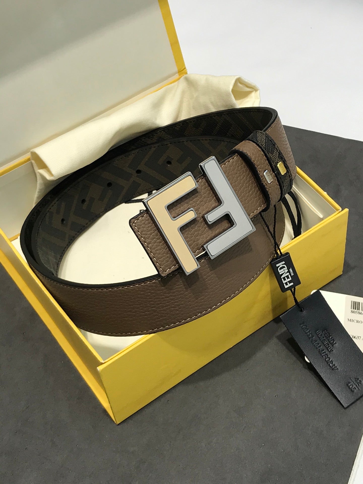 fendi tobacco monogram Fendi Zucca Canvas Tote ReLuxe Room top zip fastening Fendi White Tobacco Monogram Slip-On
