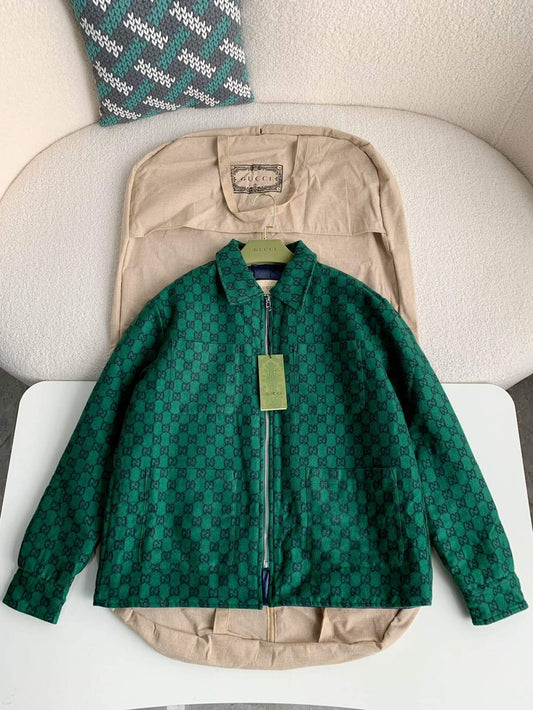 Gucci GG Wool Flannel Quilted Overshirt