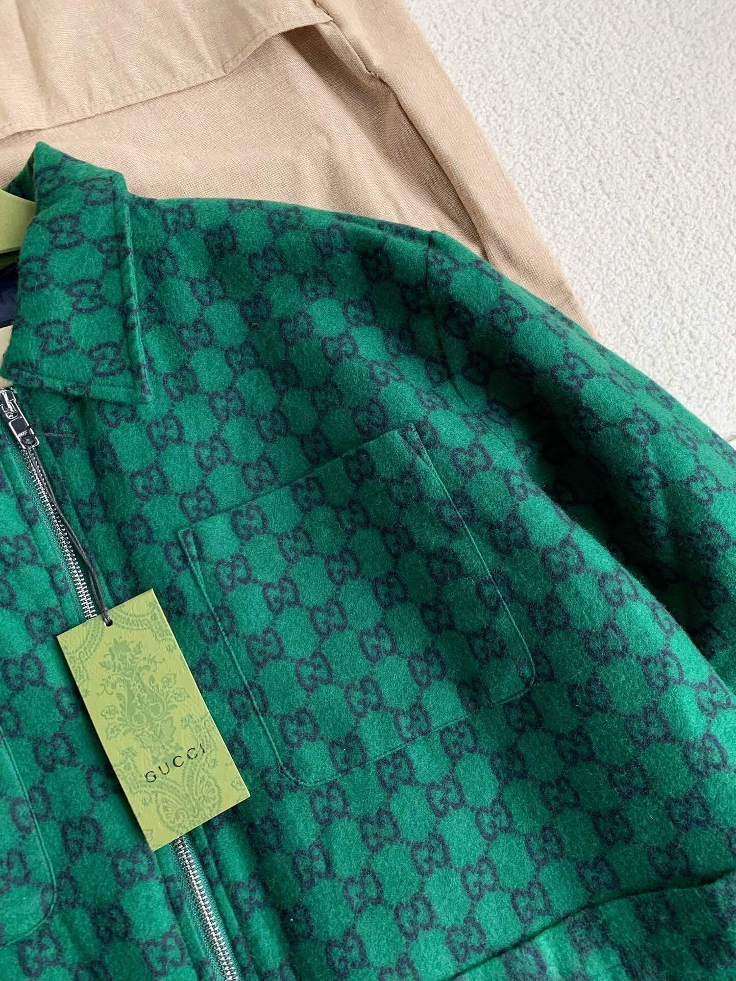 Gucci GG Wool Flannel Quilted Overshirt