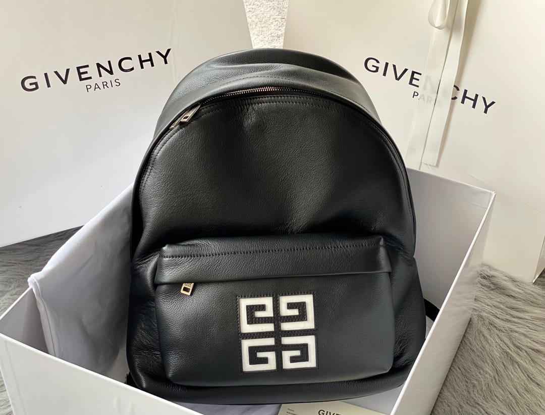 Givenchy Essential U Backpack Black Grained Leather with 4G Logo