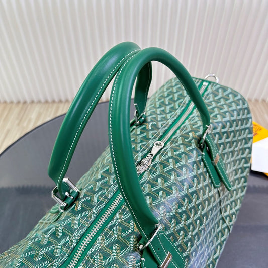Goyard Green Goyardine Coated Canvas and Leather Boston 50 Bag