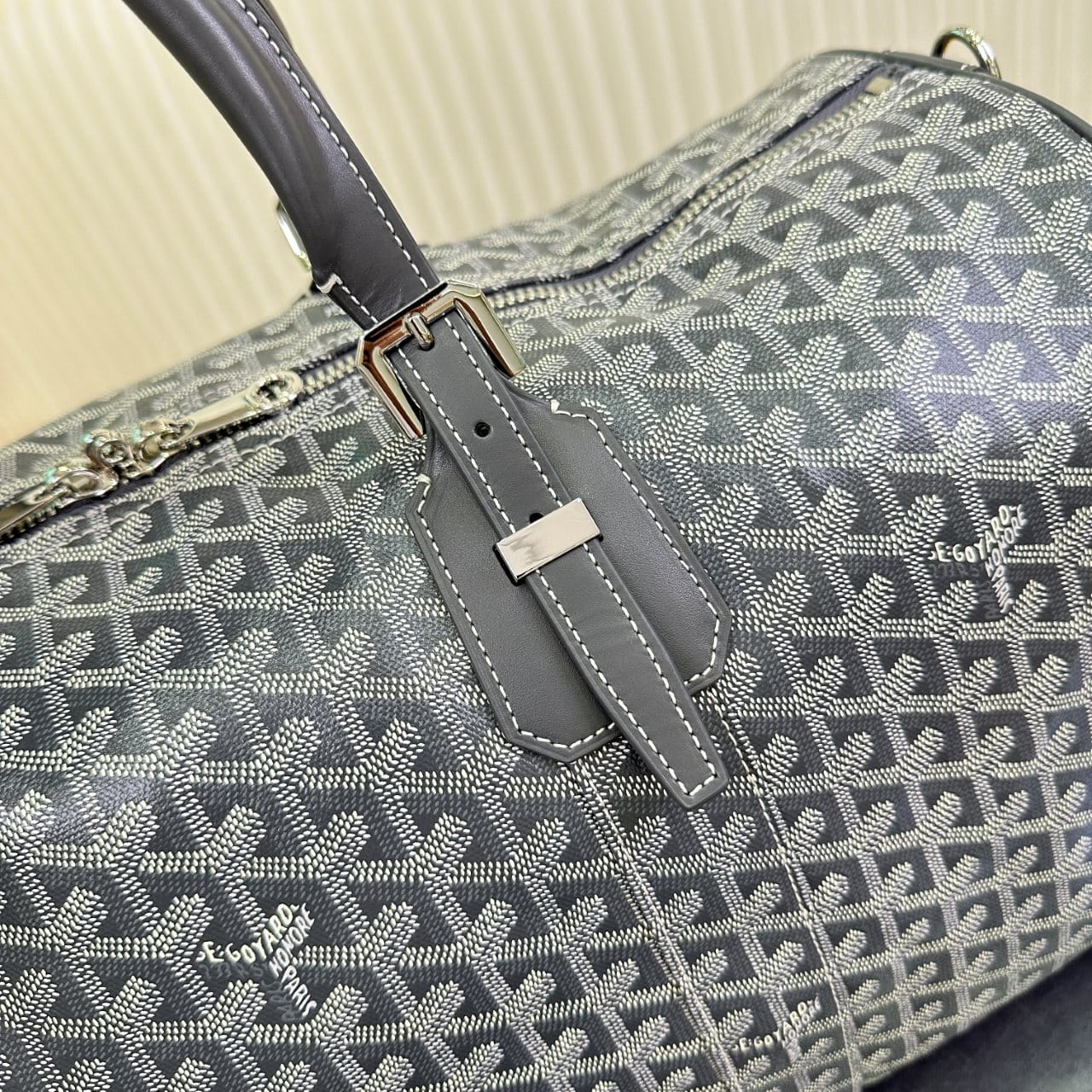 Goyard Grey Goyardine Coated Canvas and Leather Boston 50 Bag