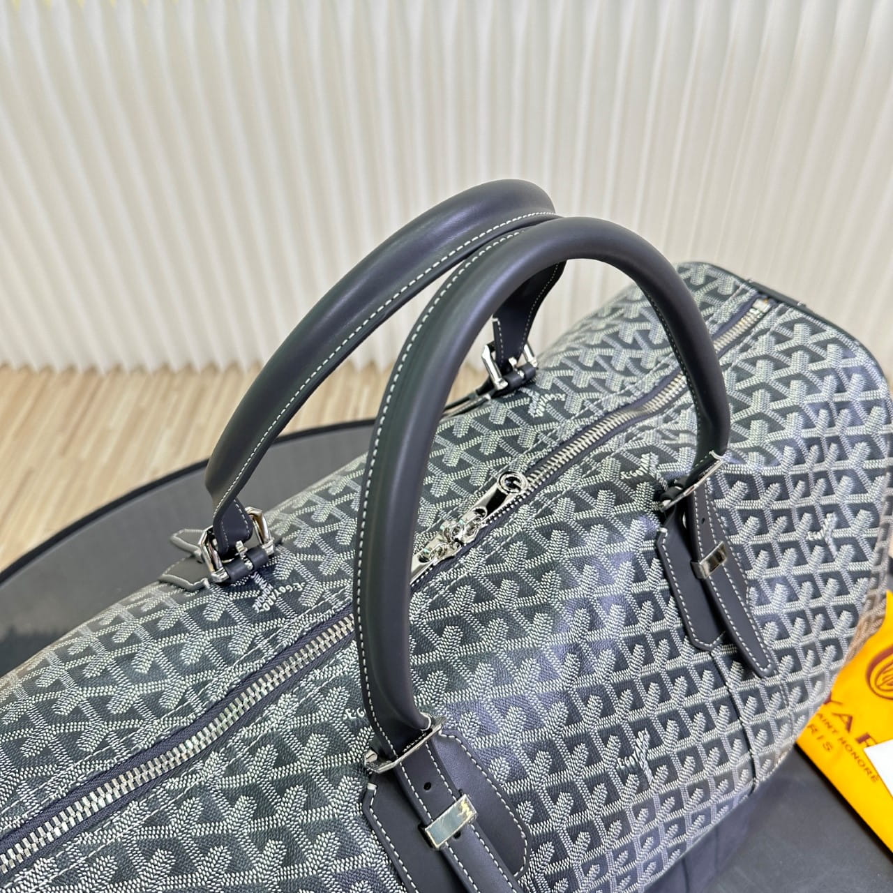 Goyard Grey Goyardine Coated Canvas and Leather Boston 50 Bag