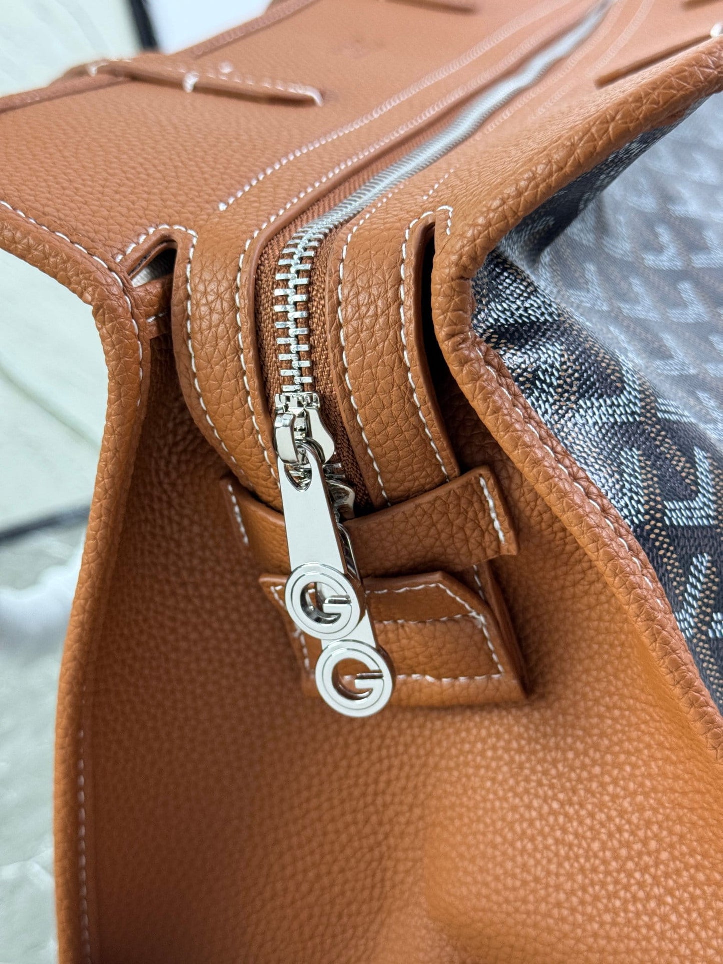 Goyard Hardy PM Bag - Black and Tan Goyardine Coated Canvas Zippered Tote