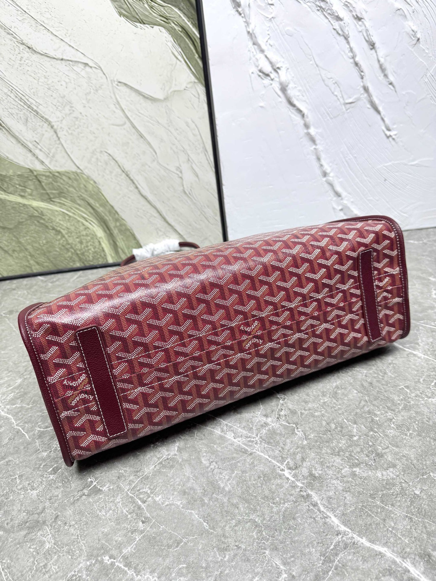 Goyard Hardy PM Bag - Burgundy Goyardine Coated Canvas Zippered Tote
