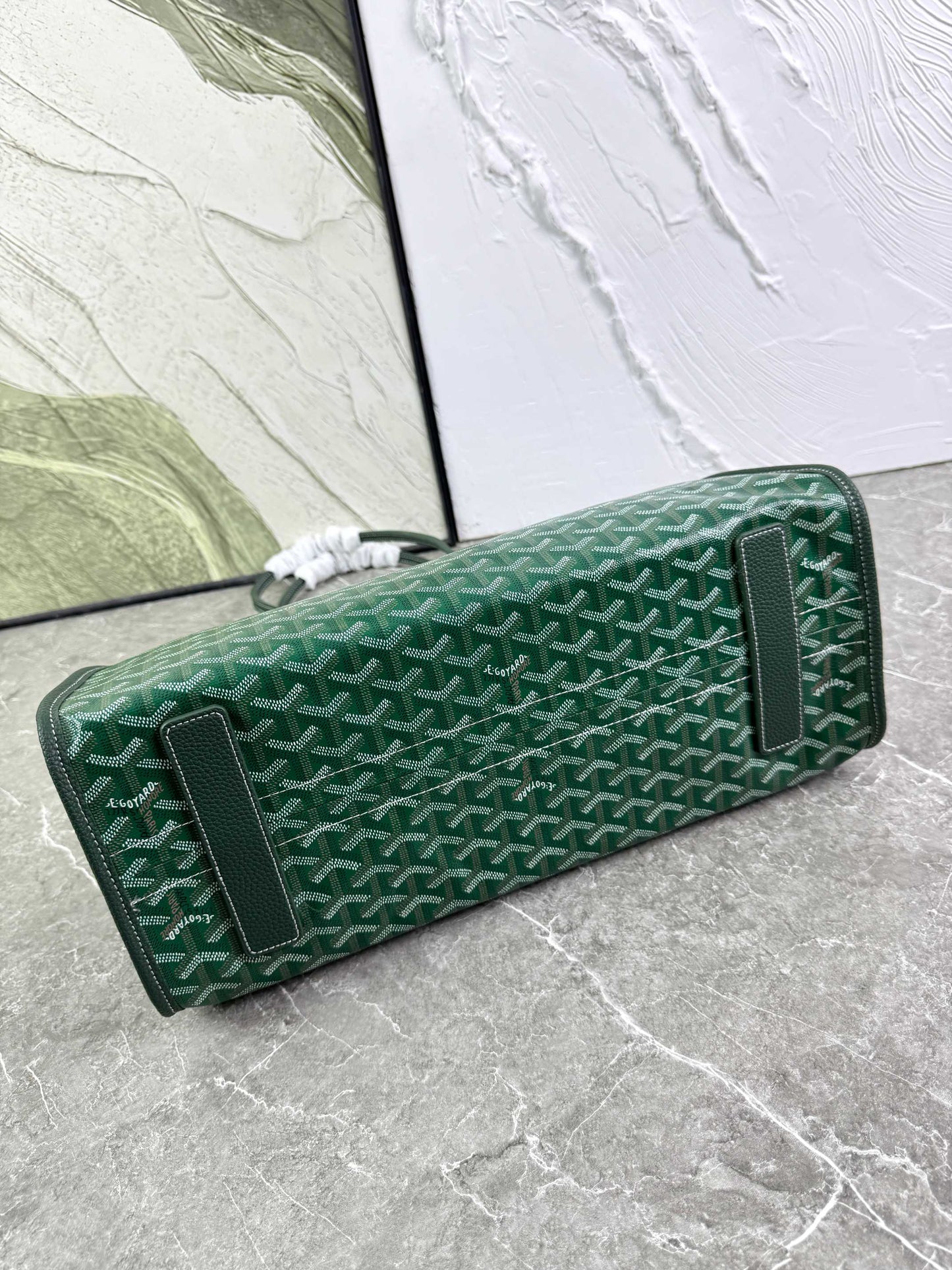 Goyard Hardy PM Bag - Green Goyardine Coated Canvas Zippered Tote