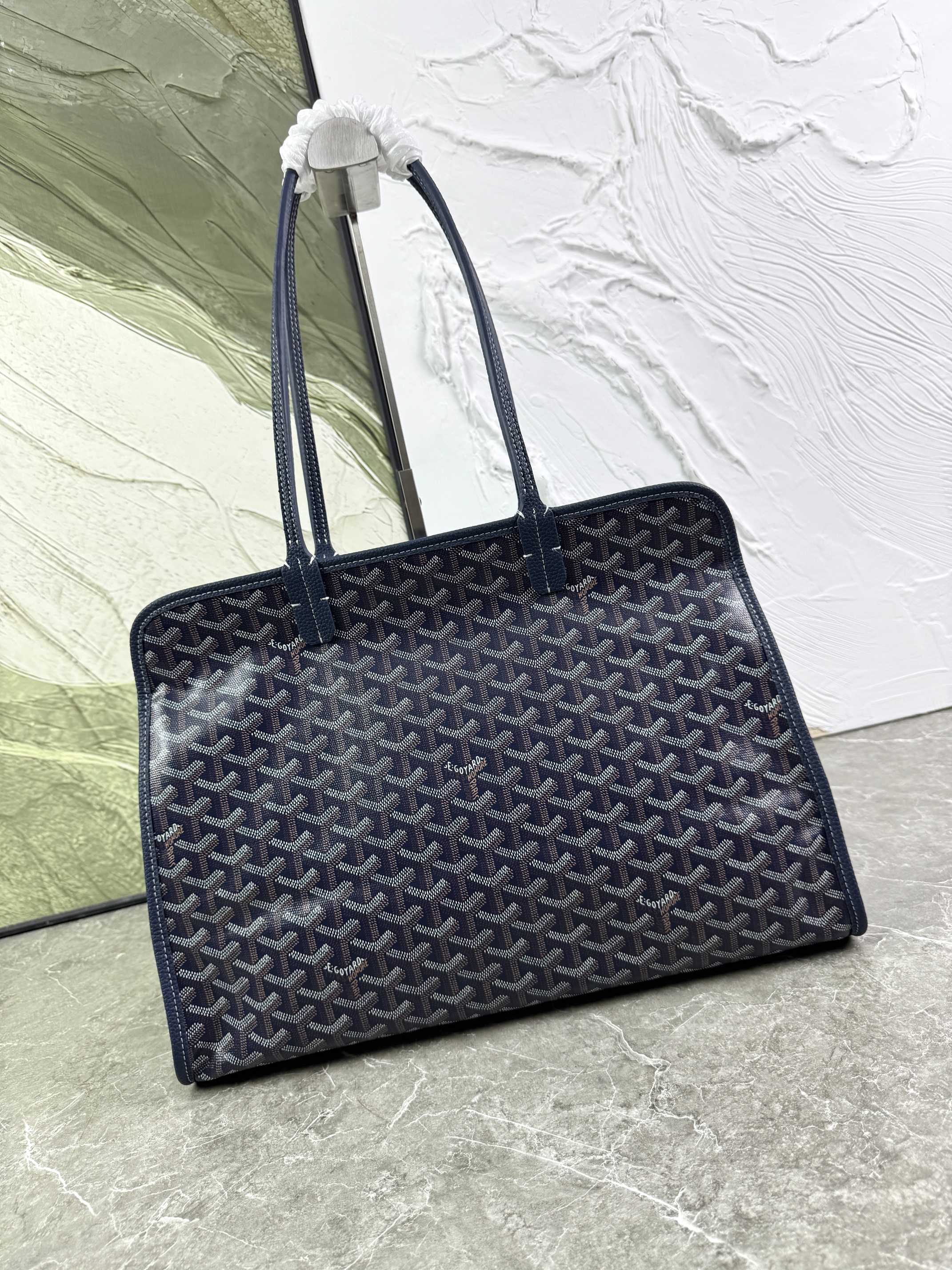 Goyard Hardy PM Bag - Navy Blue Goyardine Coated Canvas Zippered