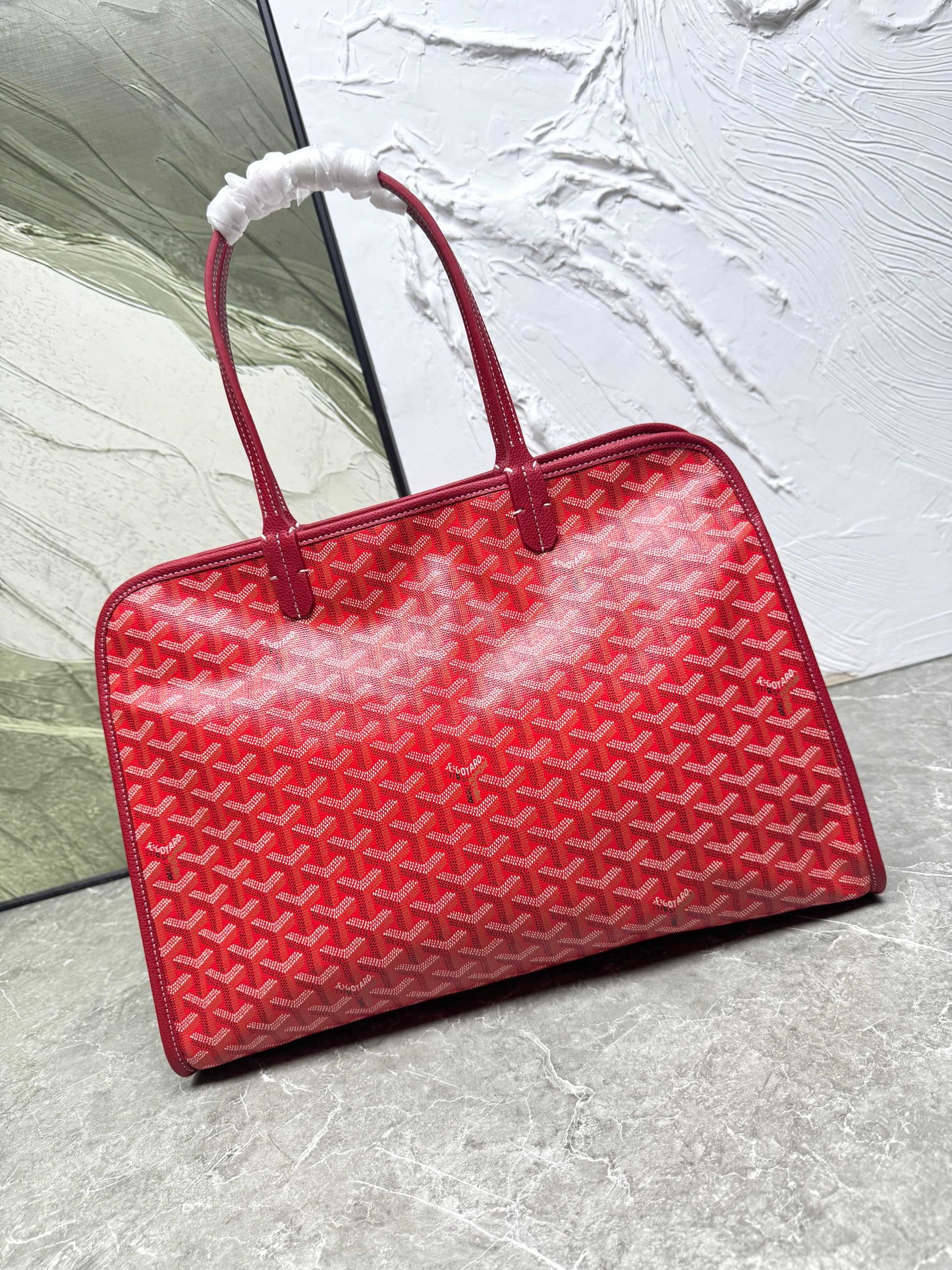 Goyard Hardy PM Bag - Red Goyardine Coated Canvas Zippered Tote