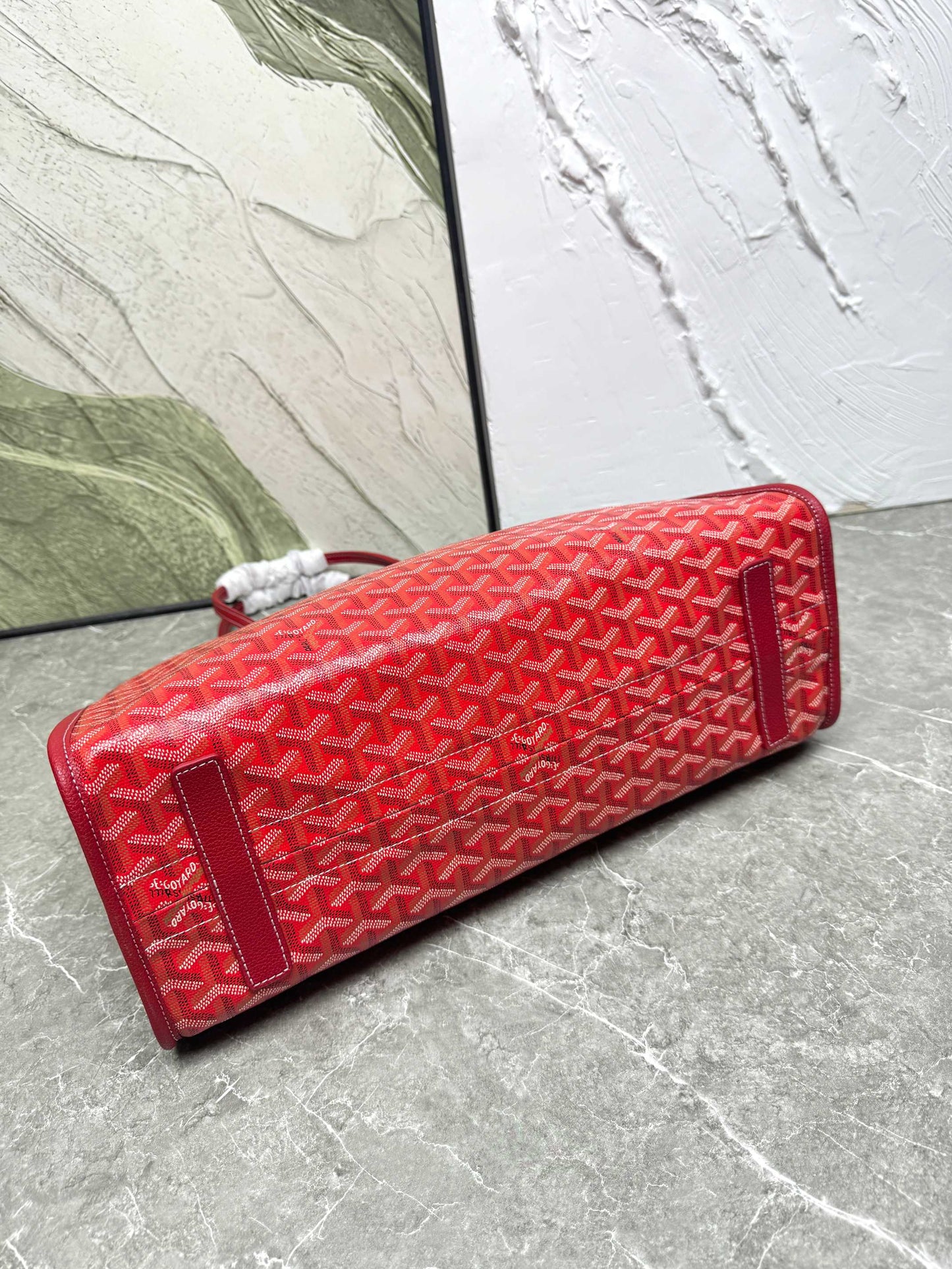 Goyard Hardy PM Bag - Red Goyardine Coated Canvas Zippered Tote