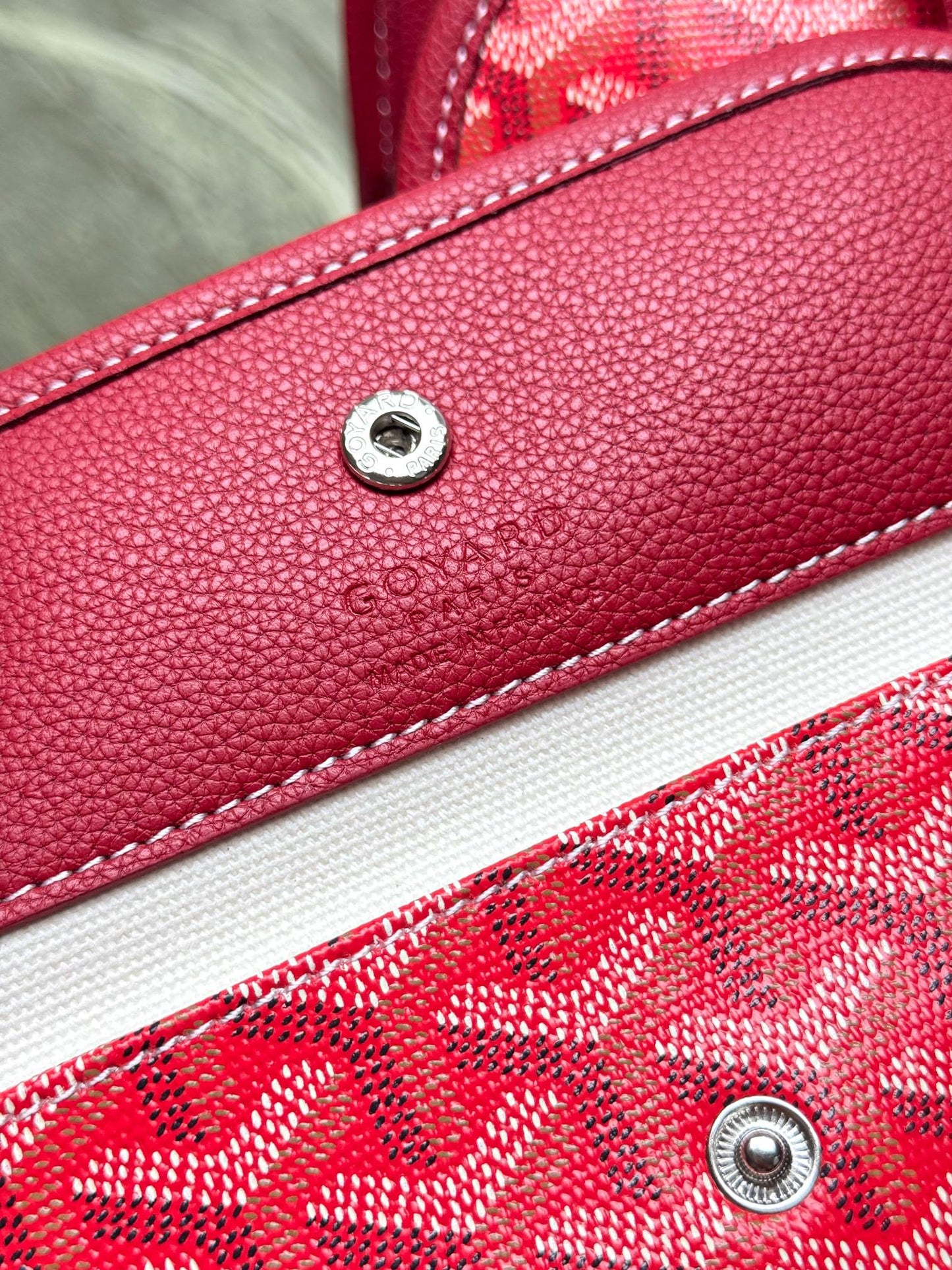 Goyard Hardy PM Bag - Red Goyardine Coated Canvas Zippered Tote