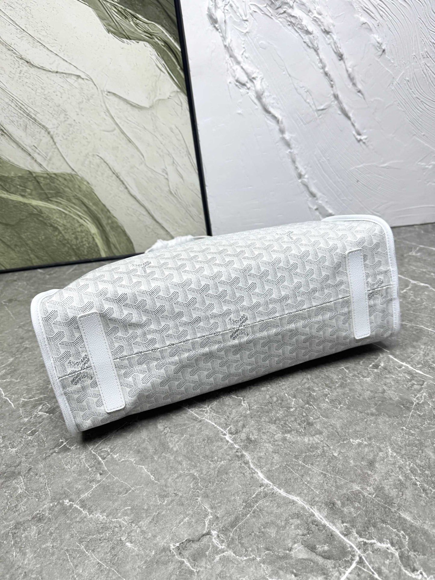 Goyard Hardy PM Bag - White Goyardine Coated Canvas Zippered Tote