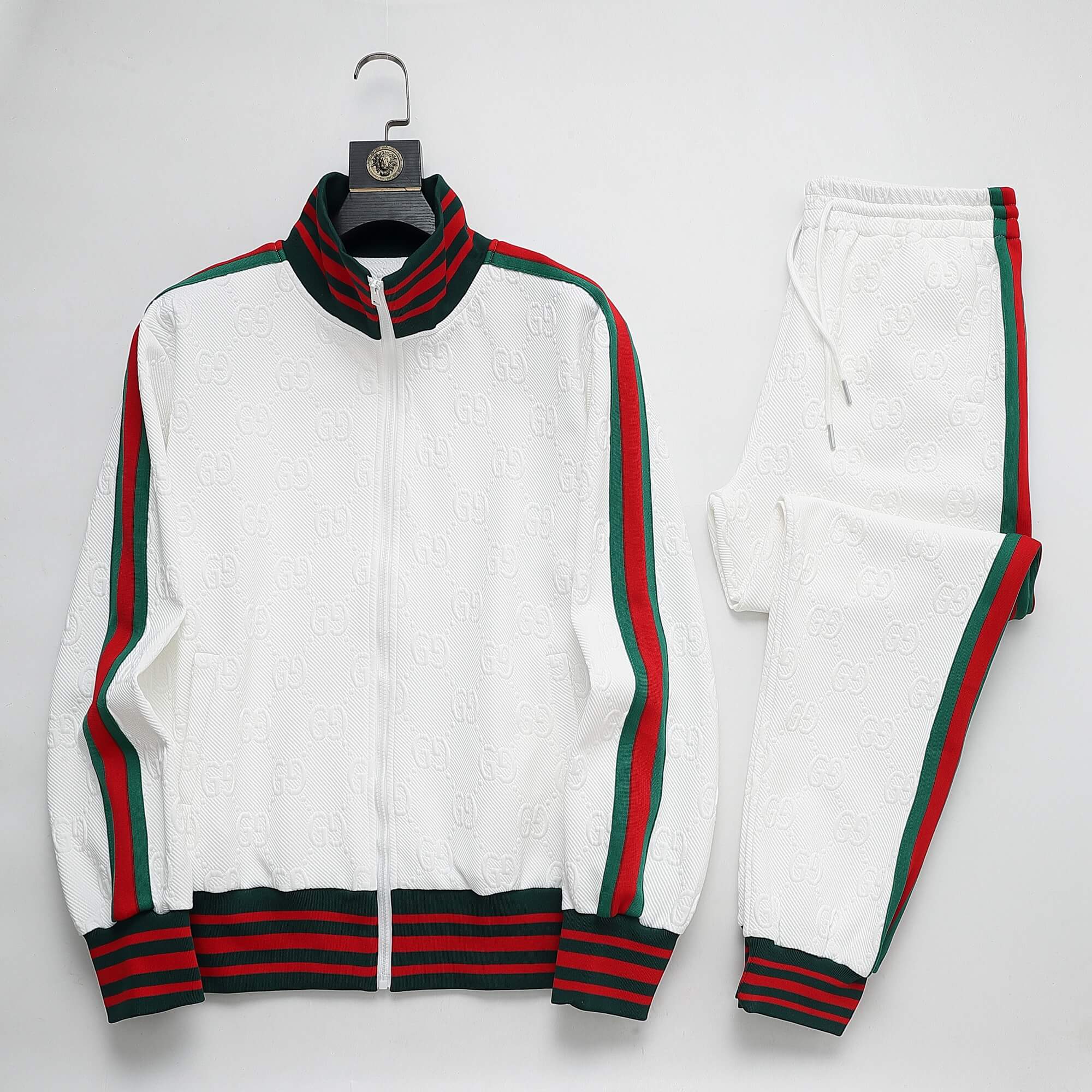 Gucci GG Monogram Embossed Tracksuit White Web Stripe – HolloShoe