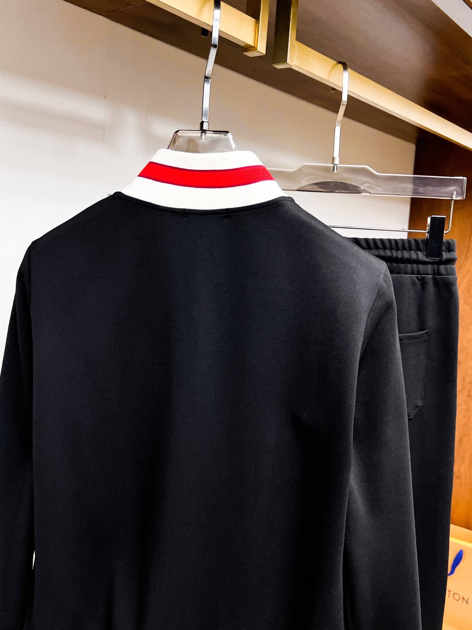Gucci Interlocking G Technical Jersey Tracksuit Black with Red