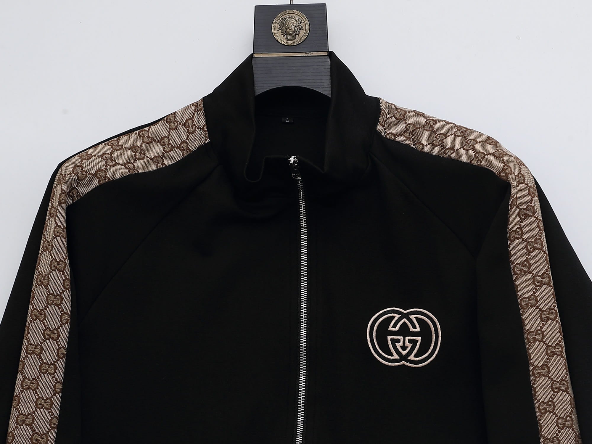 Gucci Interlocking G Tracksuit Set - Black & GG Supreme Stripe