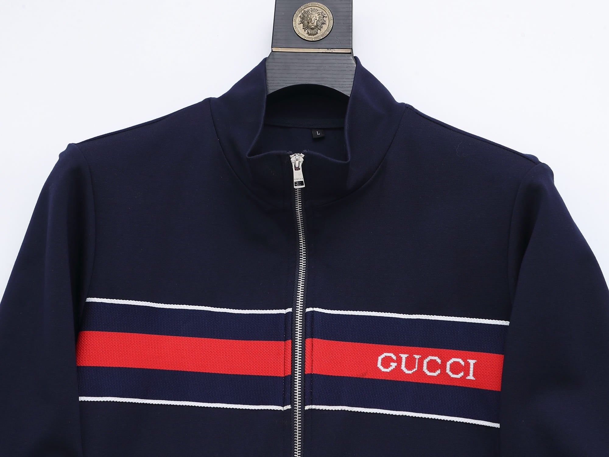 Gucci Web Stripe Tracksuit Set - Navy Blue Technical Knit Zip