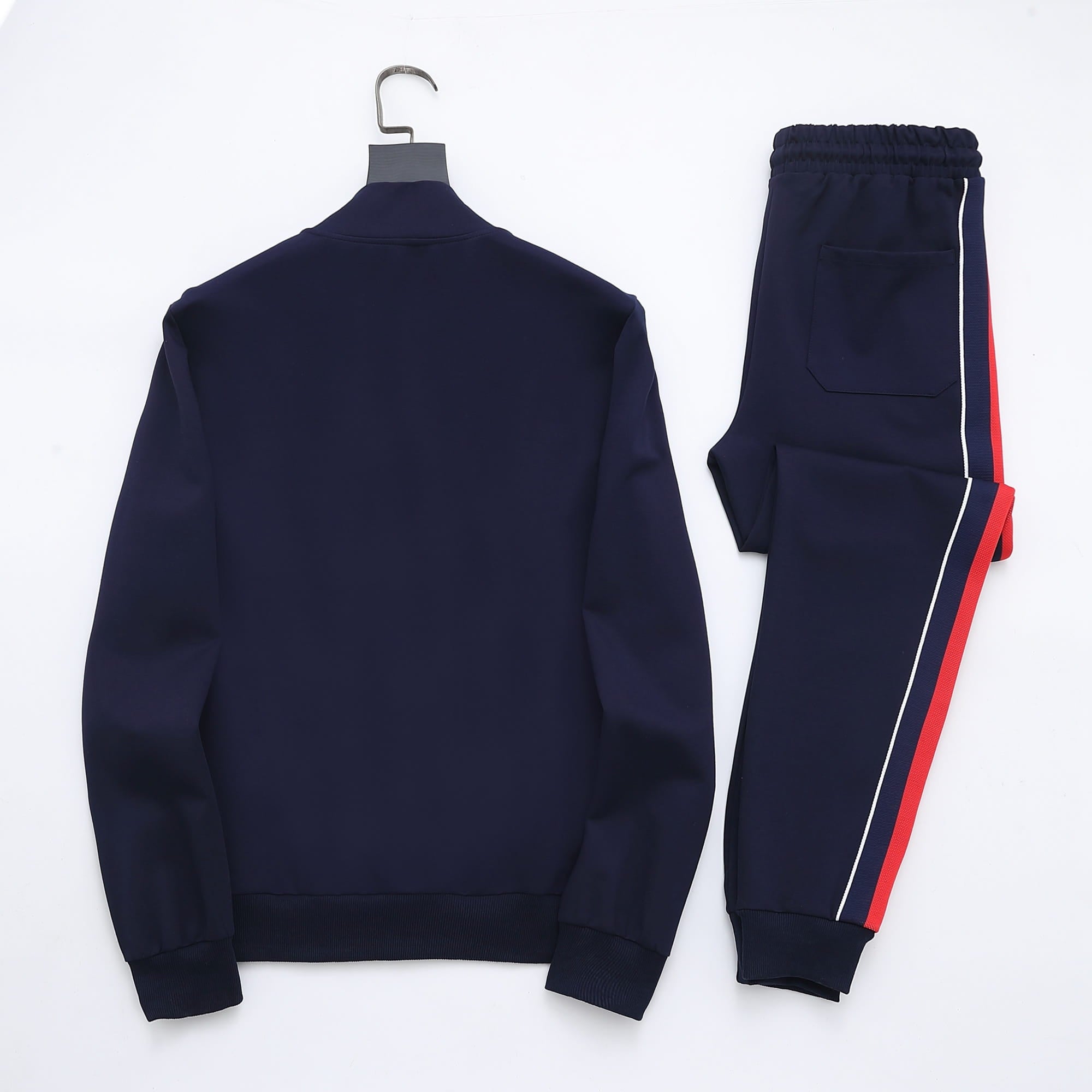 Gucci Web Stripe Tracksuit Set - Navy Blue Technical Knit Zip