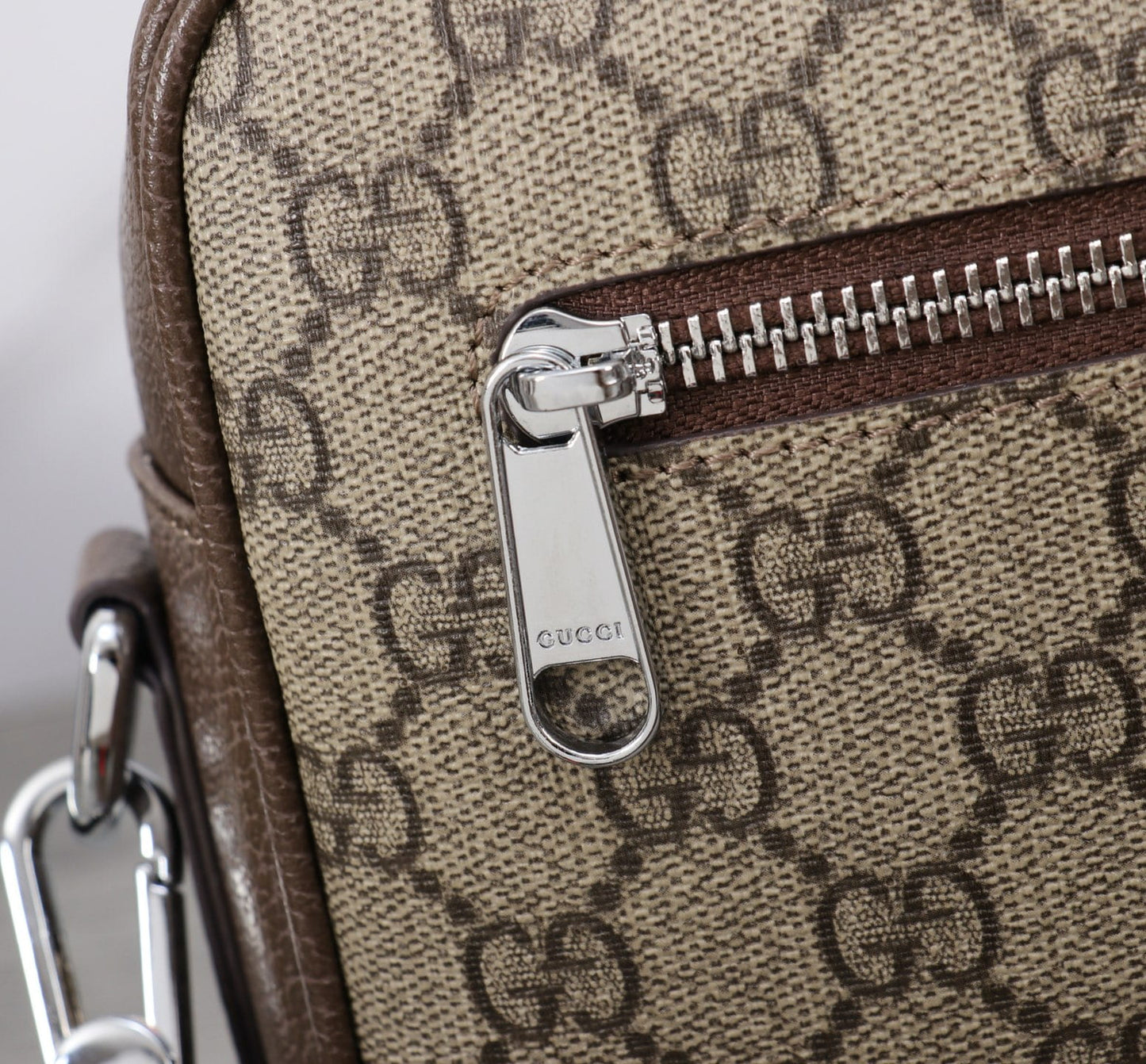 Gucci Ophidia Small Crossbody Bag - Beige and Ebony GG Supreme Canvas