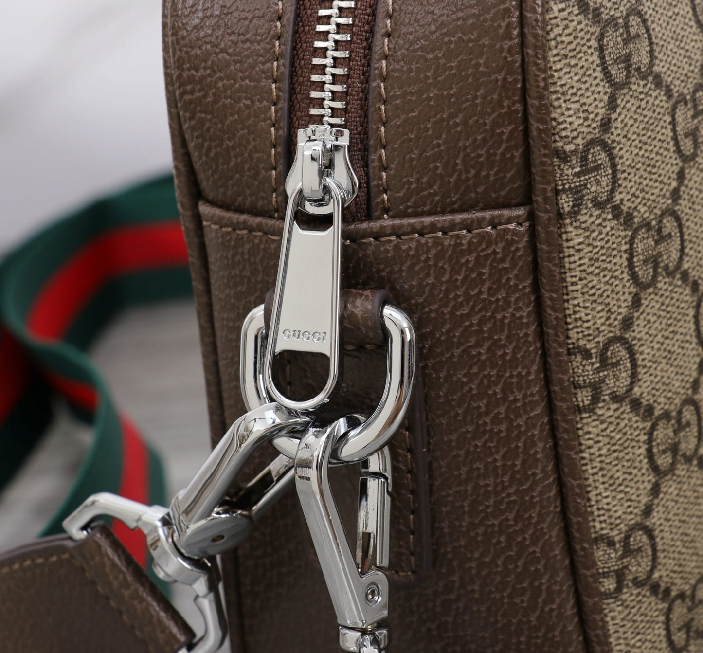 Gucci Ophidia Small Crossbody Bag - Beige and Ebony GG Supreme Canvas
