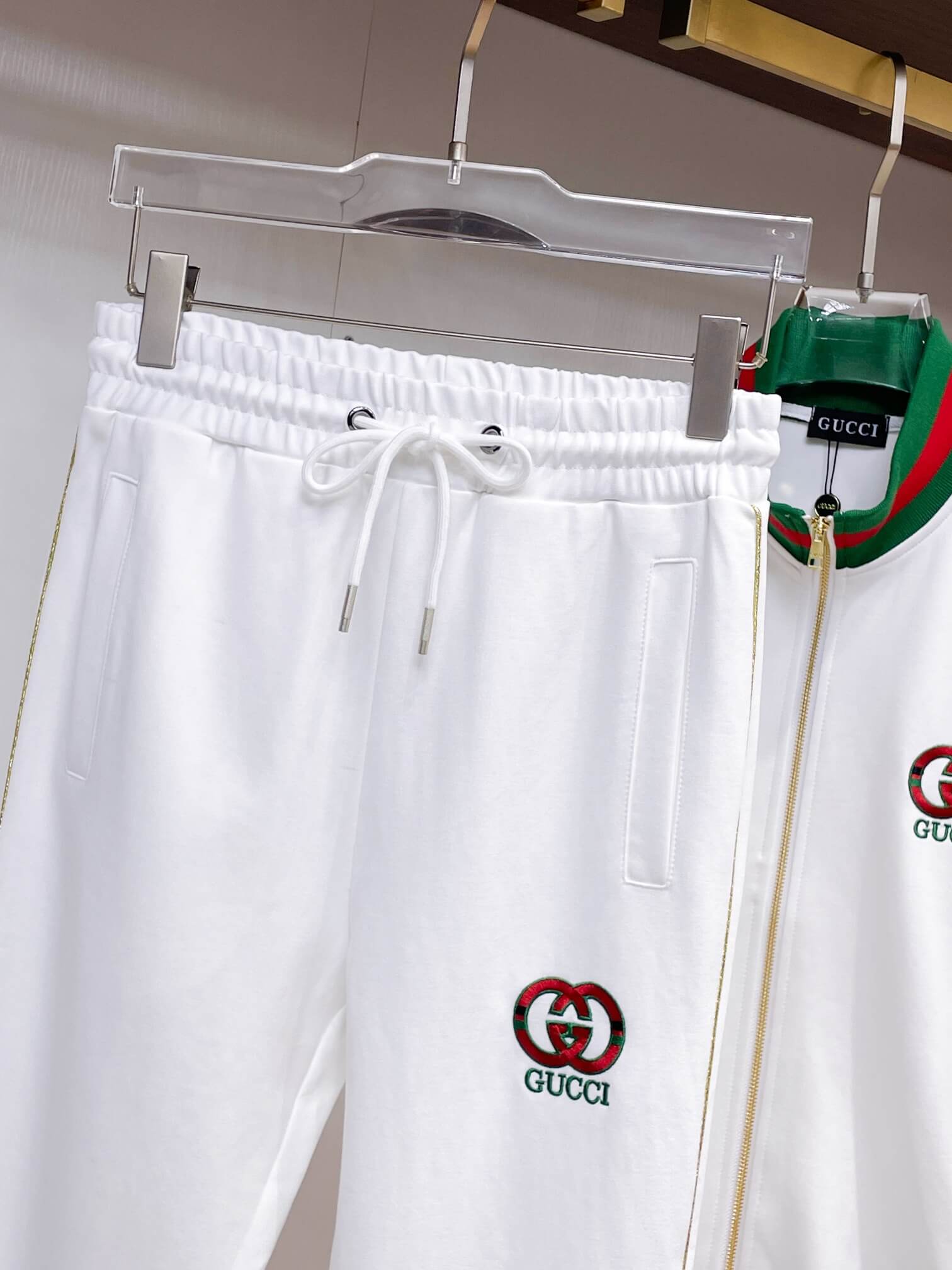 Gucci Round Interlocking G Technical Jersey Tracksuit White