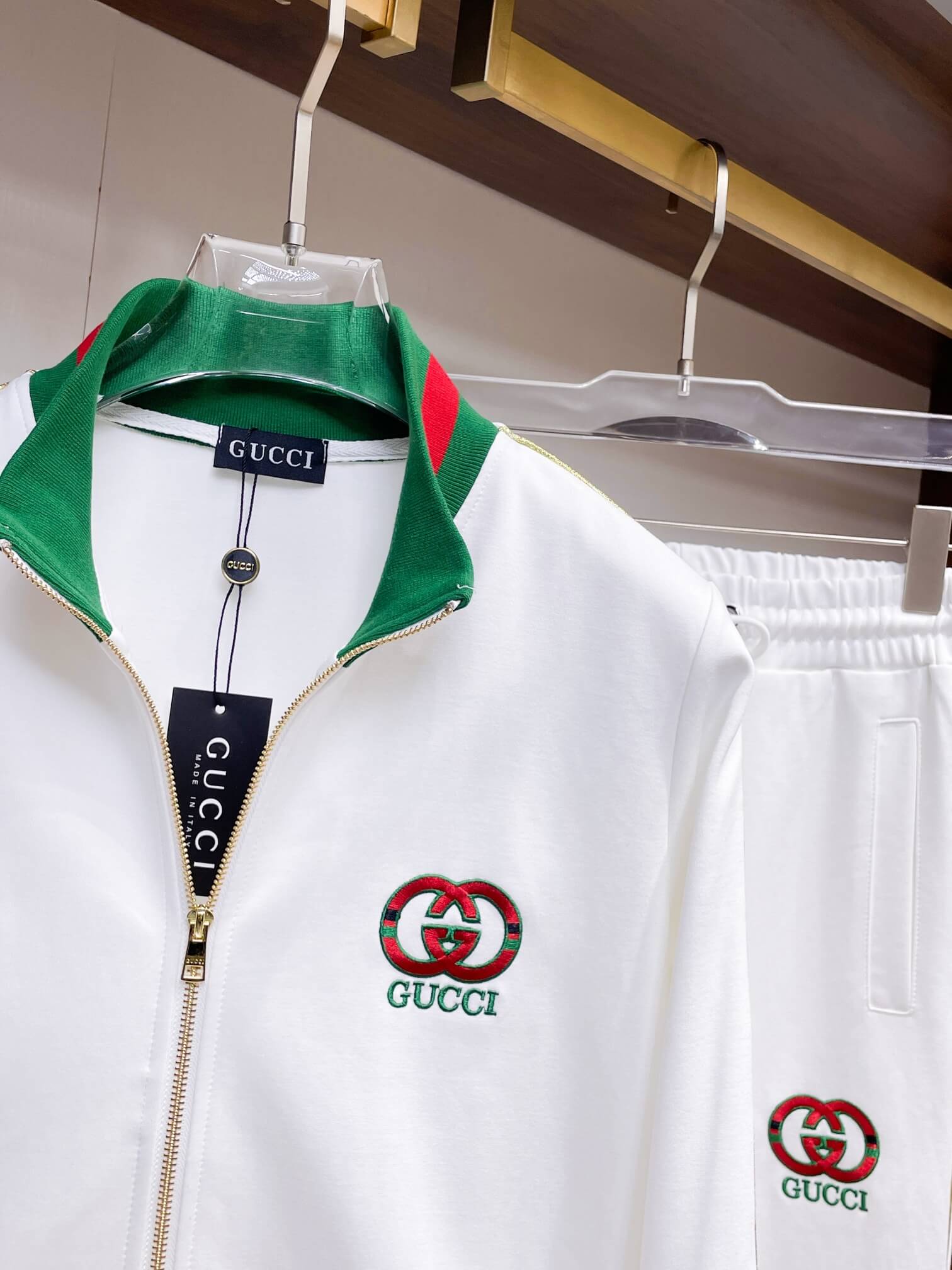Gucci Round Interlocking G Technical Jersey Tracksuit White
