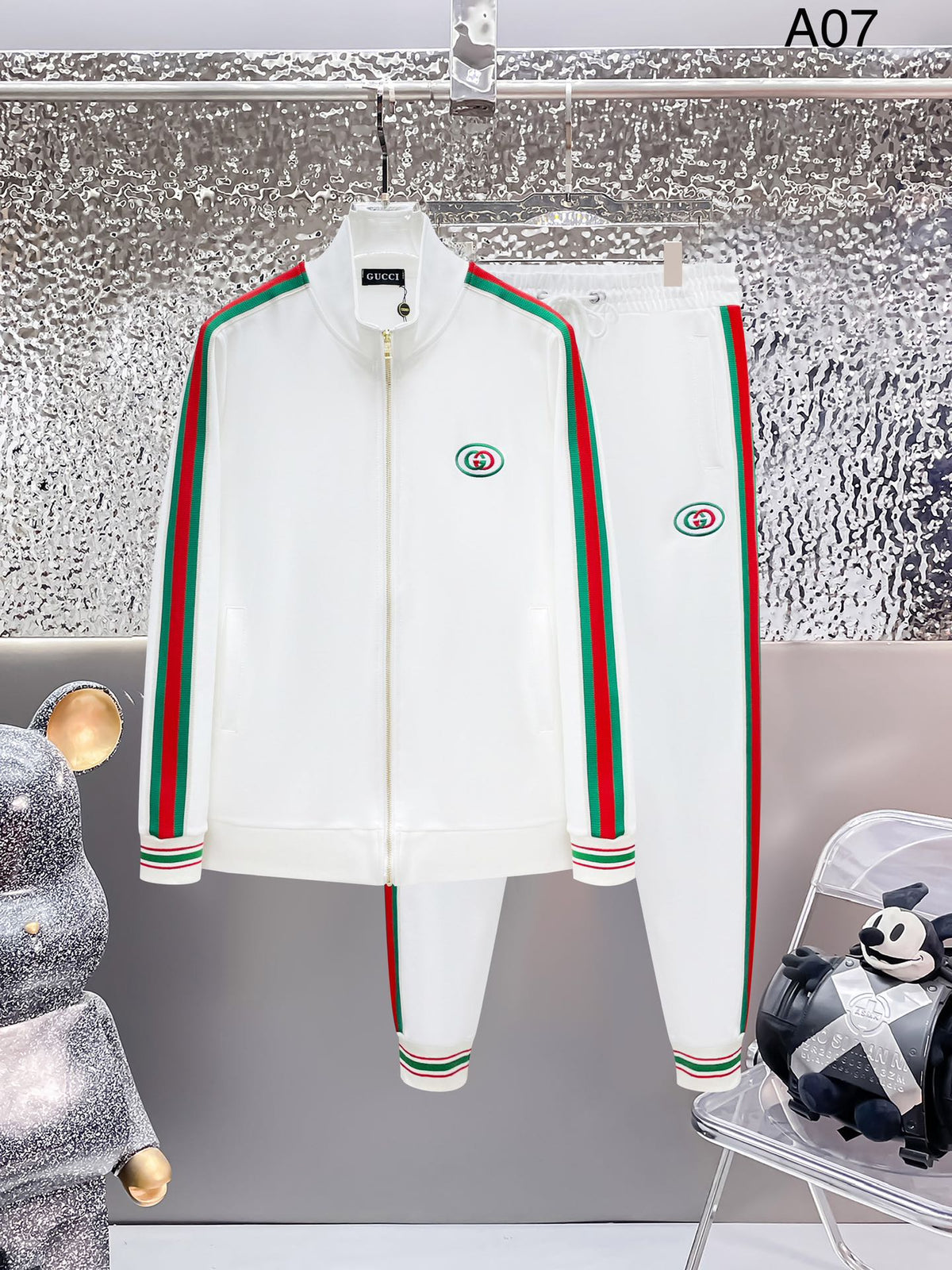 Gucci Web Stripe Technical Jersey Tracksuit White – HolloShoe