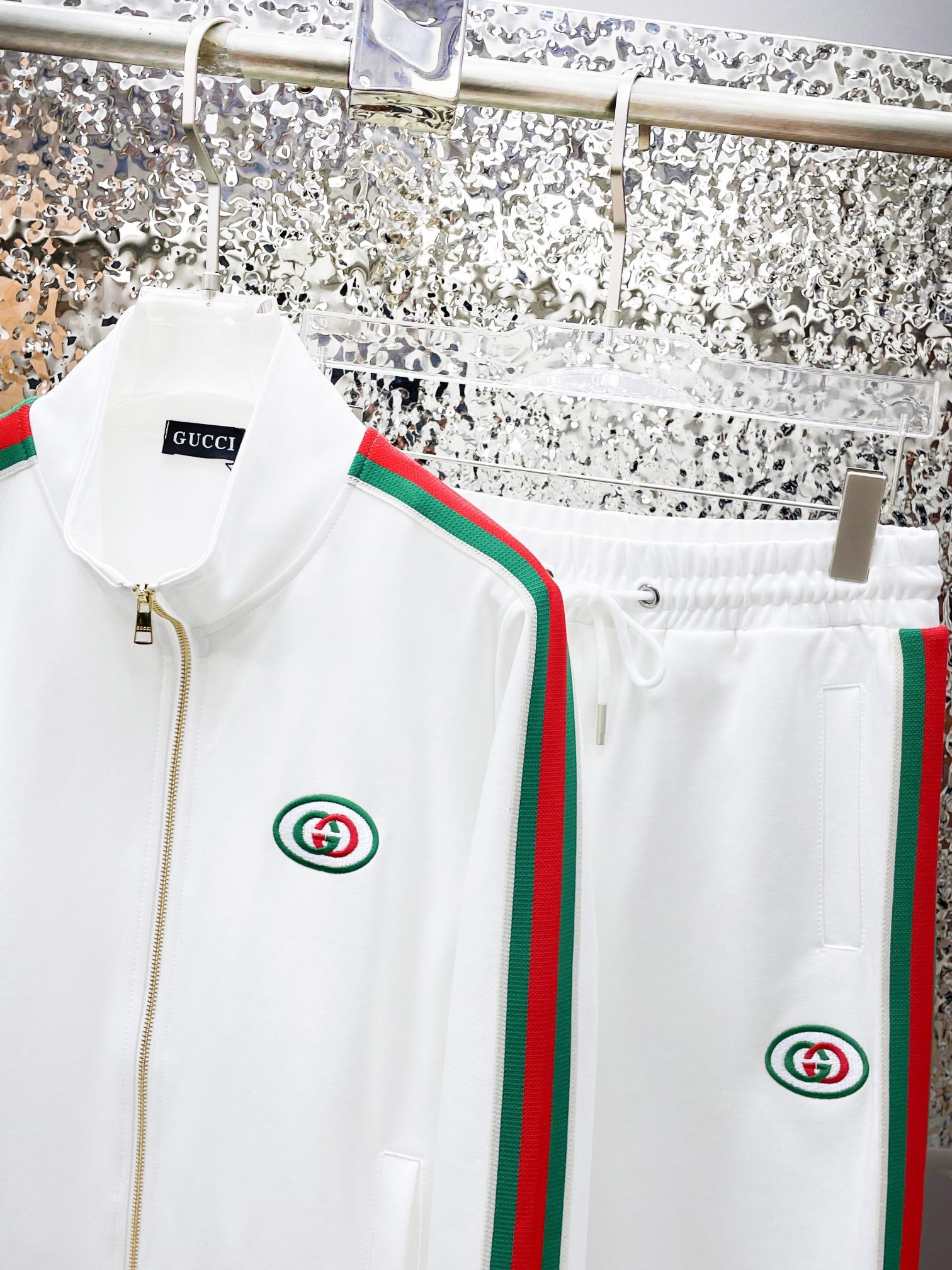 Gucci Web Stripe Technical Jersey Tracksuit White – Hollo Shoe