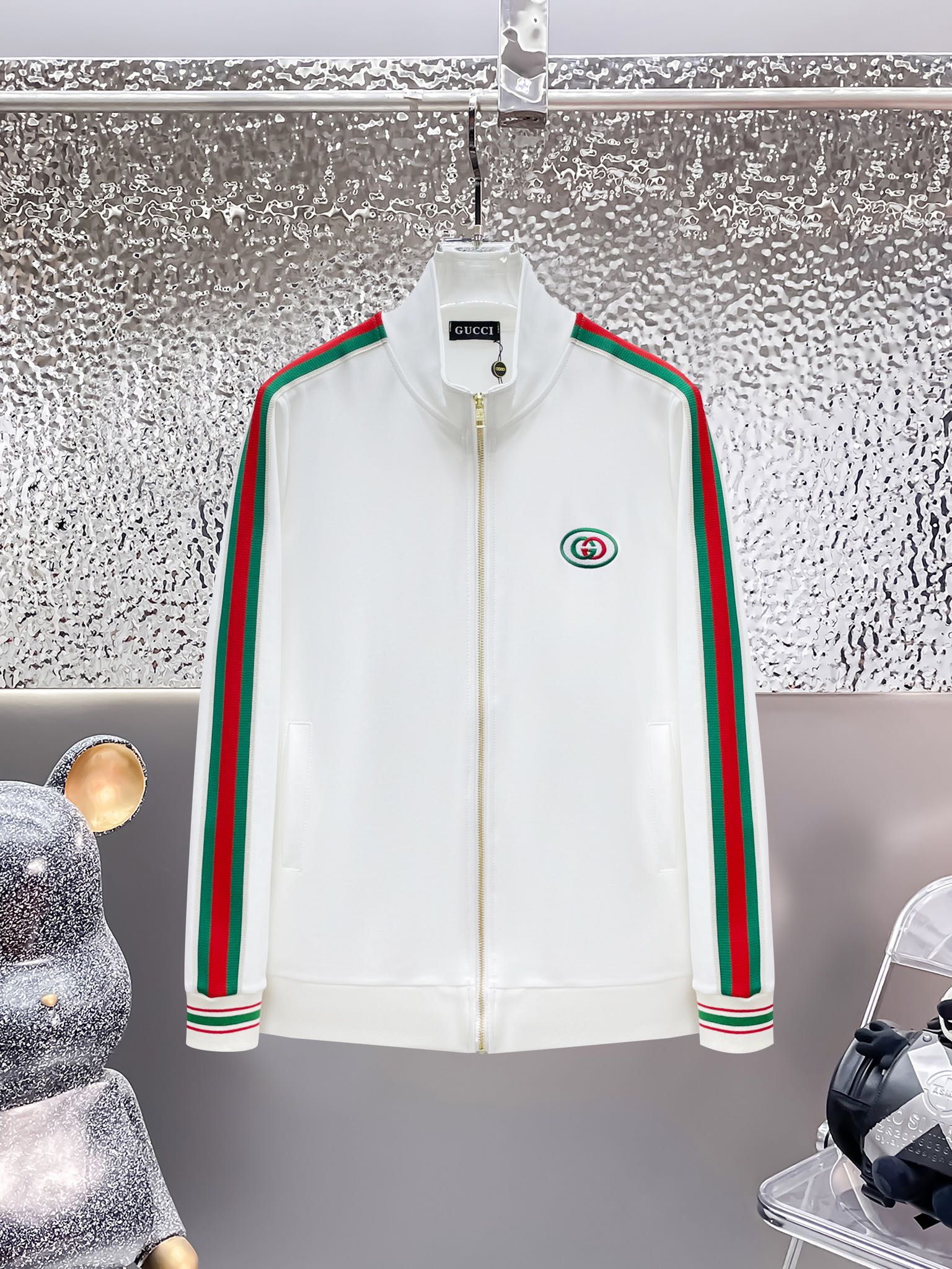  × GUCCI トラックジャケット セットアップ Gucci Web Stripe Technical Jersey Tracksuit White – HolloShoe