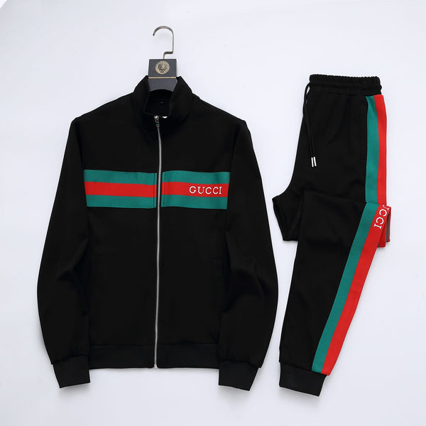 GUCCI ジャージセット Gucci Web Stripe Tracksuit Set - Black Technical Knit Zip Jacket