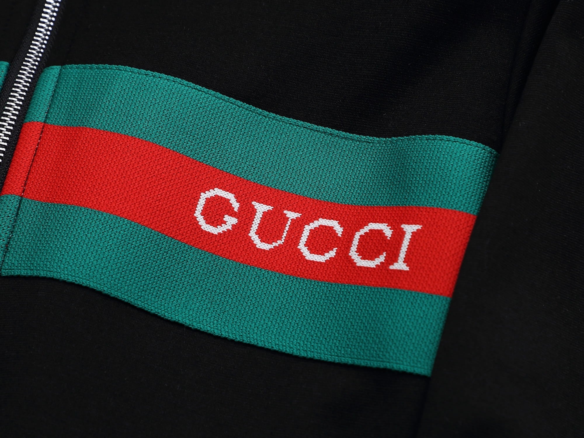 Gucci Web Stripe Tracksuit Set - Black Technical Knit Zip Jacket