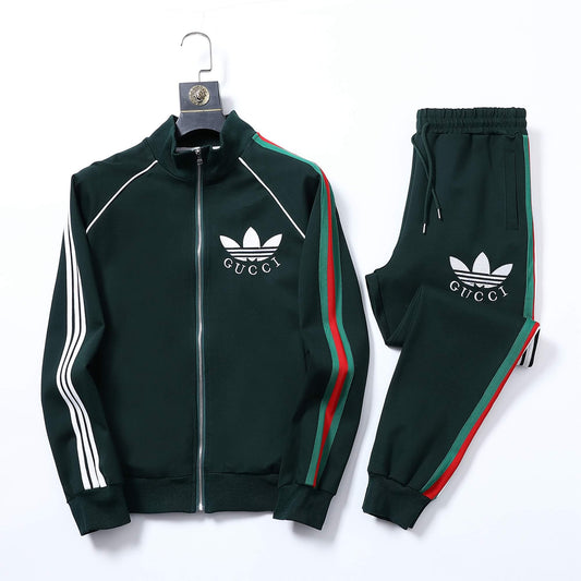 Gucci x adidas Trefoil Logo Tracksuit Set Green Technical Jersey