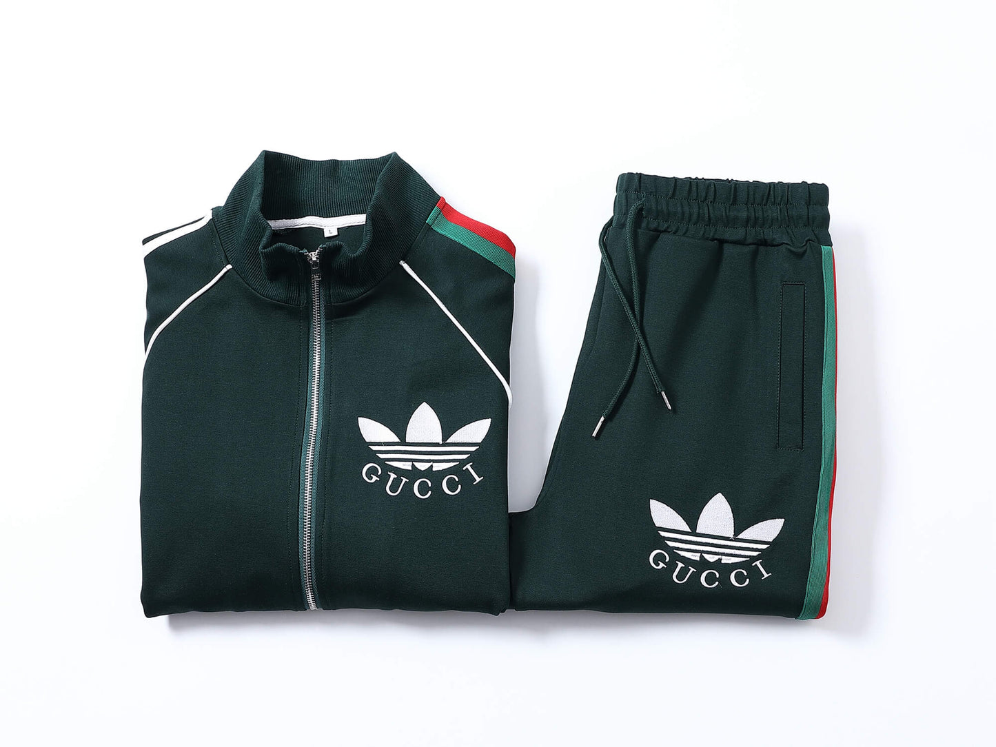 Gucci x adidas Trefoil Logo Tracksuit Set Green Technical Jersey