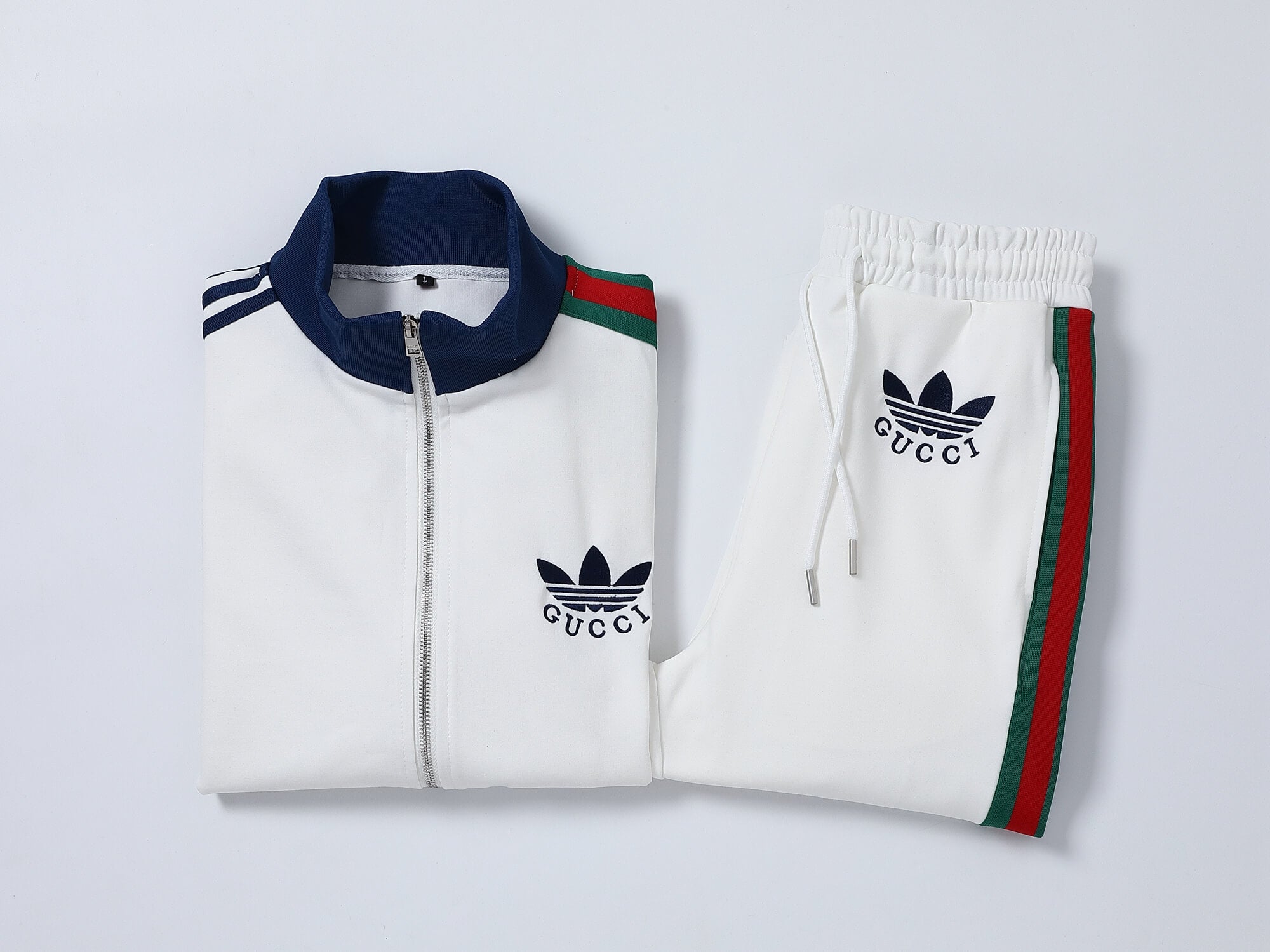 Gucci x adidas Trefoil Logo Web Stripe Tracksuit White Technical